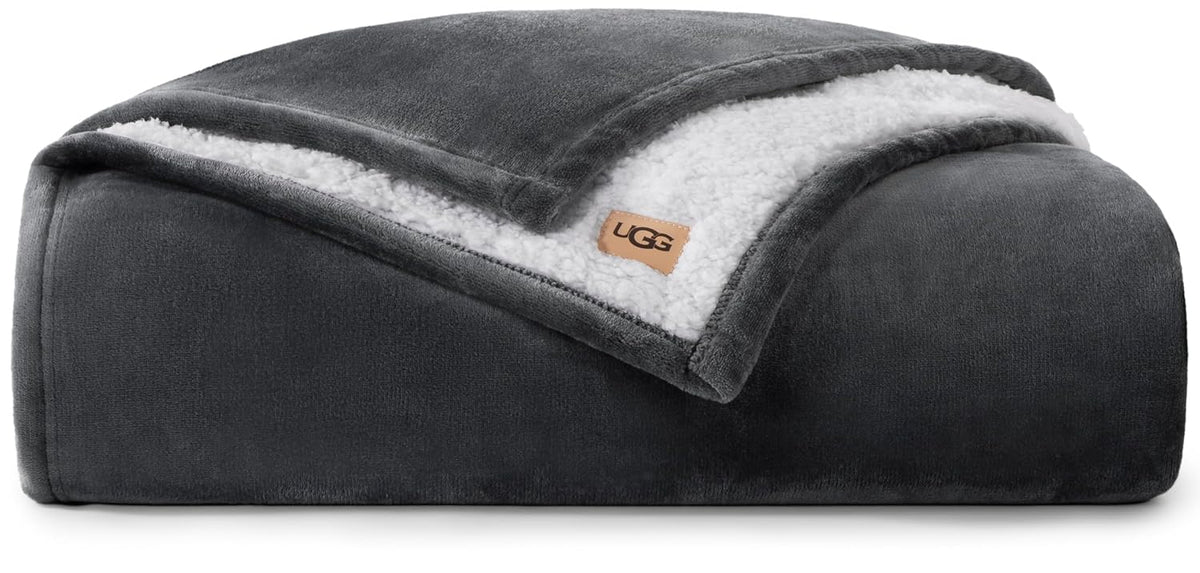 UGG Nita Reversible Plush Blanket - Twin/Twin XL Grey
