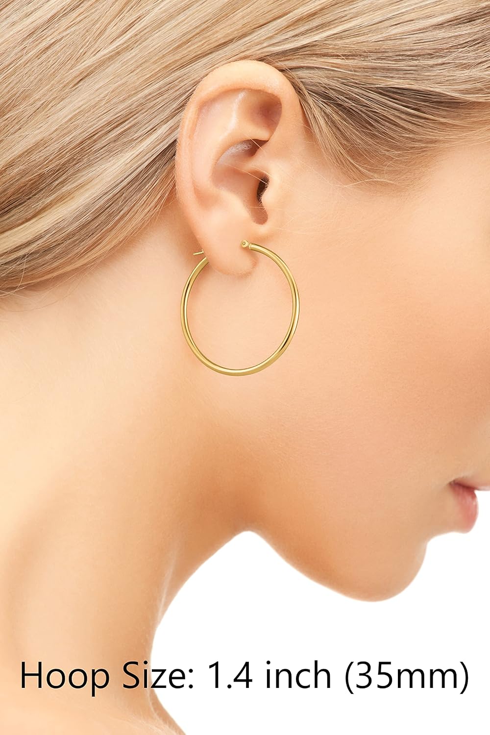 Art and Molly 14K Yellow Gold Classic Hoop Earrings | 35 mm