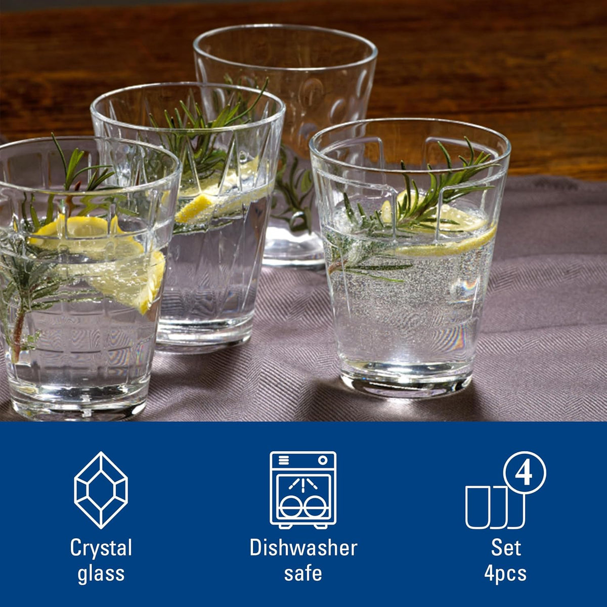 Villeroy & Boch Dressed Up Tumblers | Set of 4, 10.5 oz