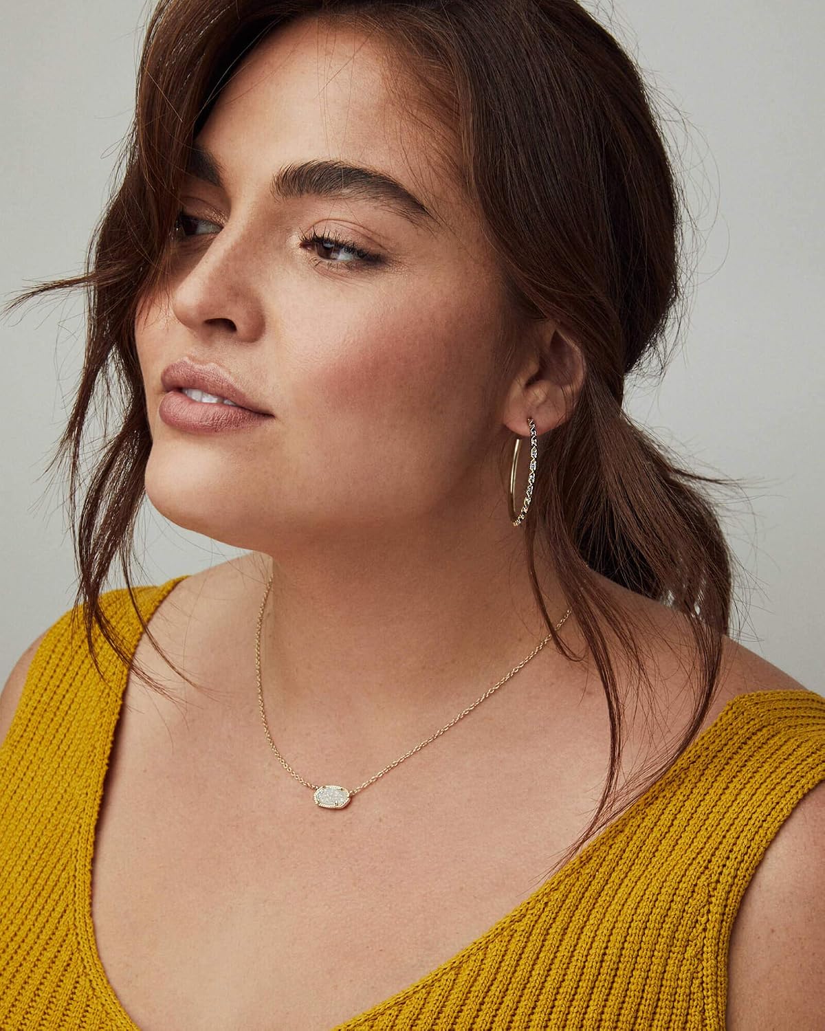 Kendra Scott Elisa Pendant Necklace | Gold Iridescent Drusy