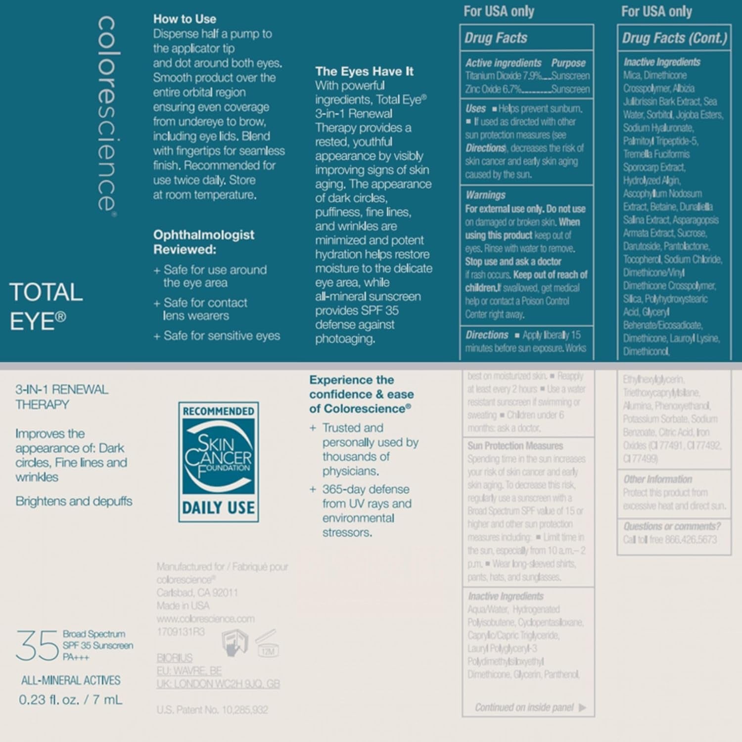Total Eye 3-In-1 Anti-Aging Renewal Therapy for Wrinkles & Dark Circle