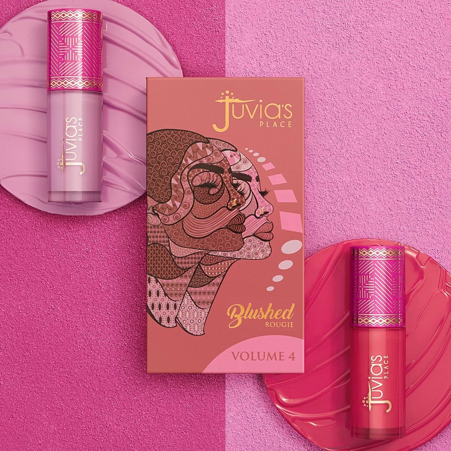 Blushed Duo Blush Volume4 - Two Tone Pigmented Buildable Pressed Mineral Powder - Rosy Natural Cheeks Matte Fresh Finish for All Skin Color