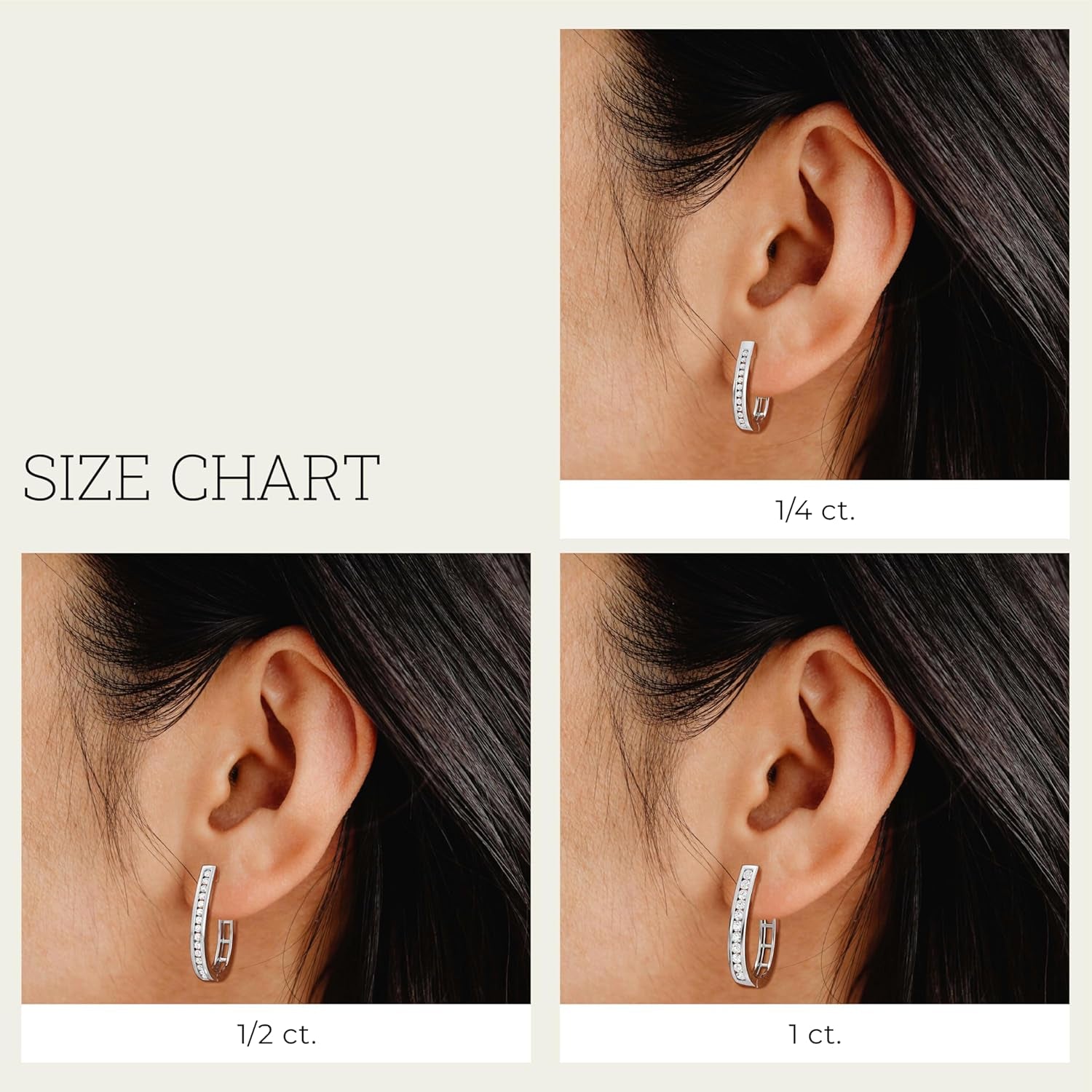 Lab-Grown Diamond Channel Set Hoop Earrings for Women in 925 Sterling Silver and 14KT Yellow Gold Plated Silver | Hypoallergenic Fine Jewelry | Hinged Closure | SI1 Clarity, F Color |1/4,1/2, 1 Carat Total Weight