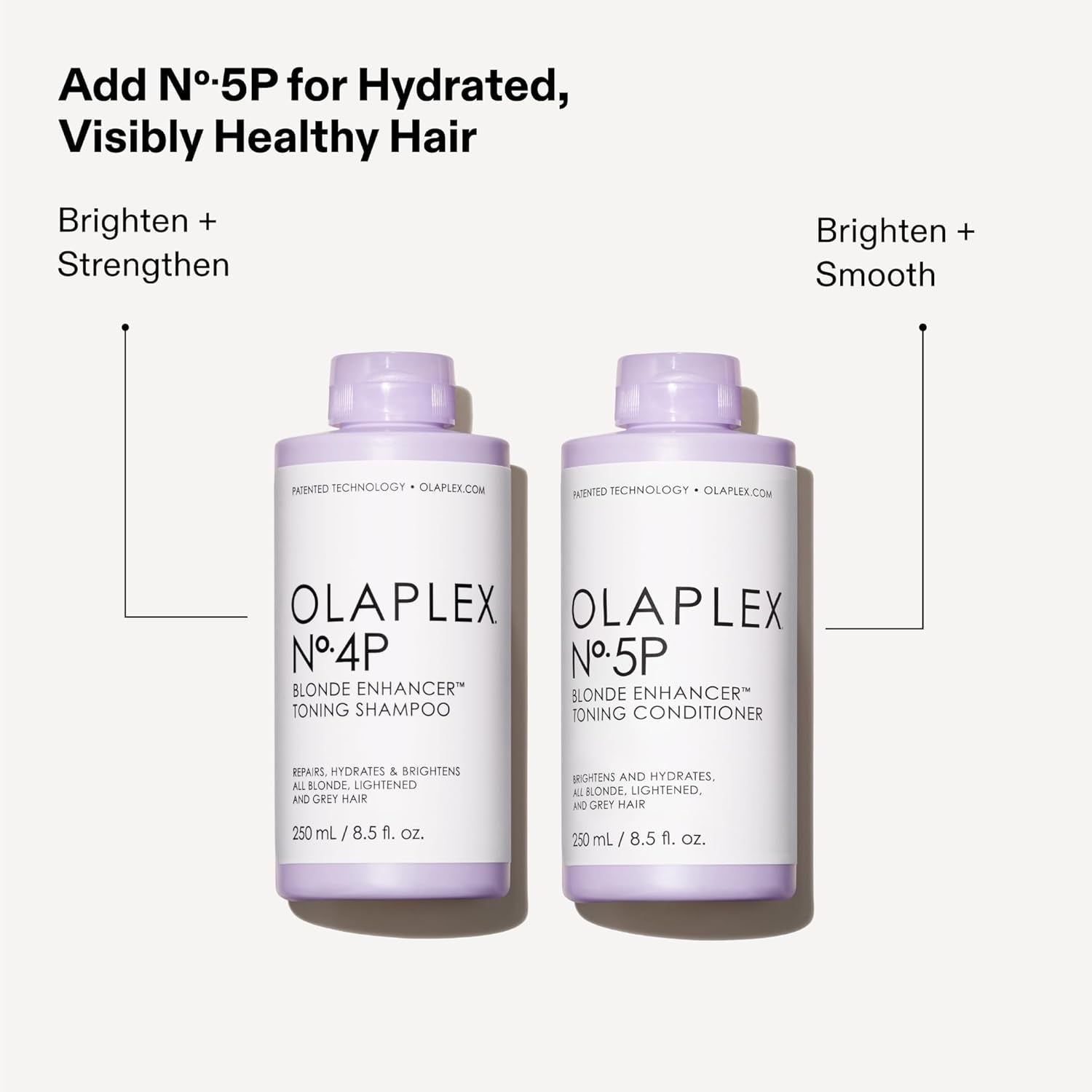 Nº.4P Blonde Enhancer Purple Toning Shampoo, Repairs, Hydrates, & Brightens All Blonde, Lightened, & Grey Hair, 1 Liter