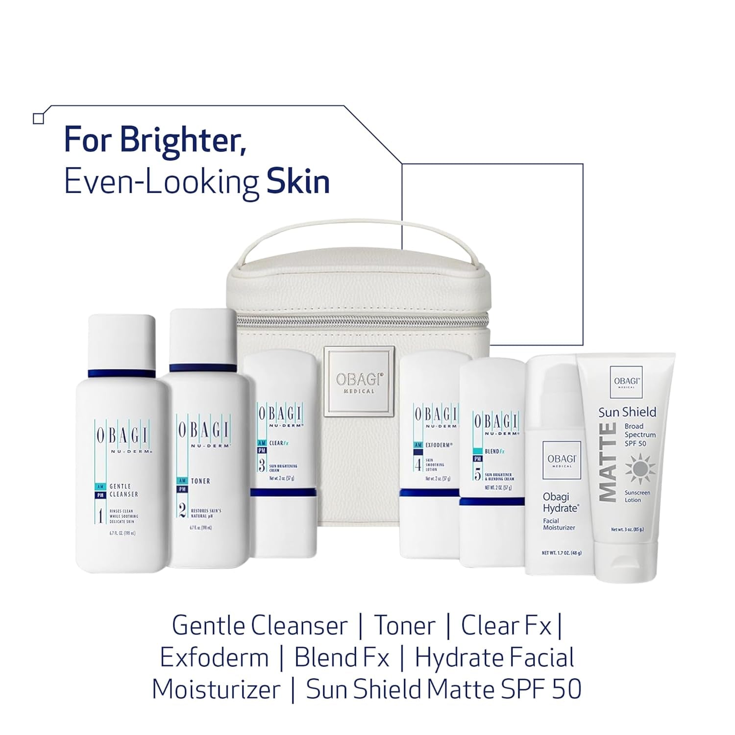 Obagi Nu-Derm Fx Skin Brightening System for Normal to Dry Skin – Noticeably Evens Out & Brightens Your Complexion – 7-Step Skincare Routine