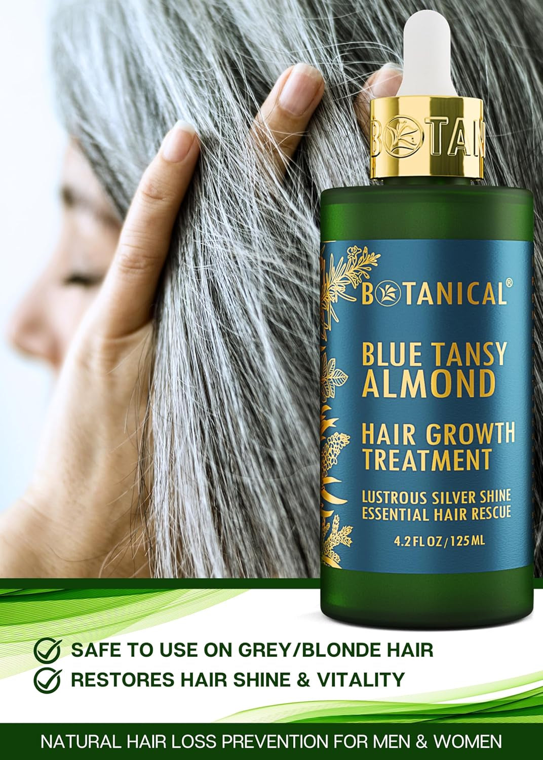 Botanical Hair Growth Treatment Revitalizing Hair Oil for Hair Thinning Prevention Pre-Shampoo Scalp Stimulating Head Spa Detox Natural Anti-Hair Loss Products with Biotin for Grey Blonde Hair Types