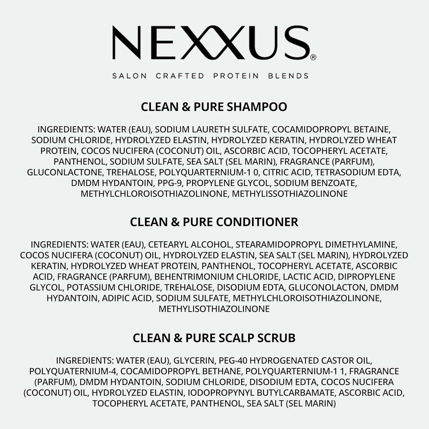 Clean & Pure Hair Regimen Pack Shampoo, Conditioner and Scrub Detox Hair Products Sulfate Free, Silicone Free, Paraben Free 3 Count