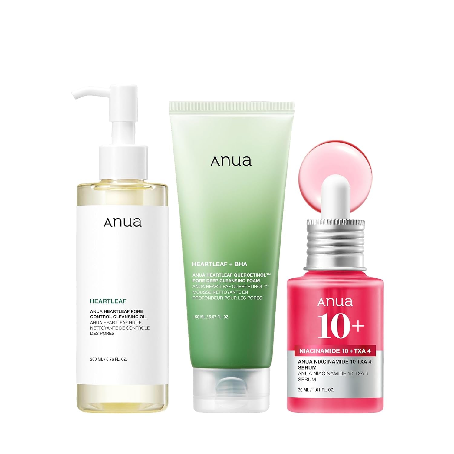 3-Step Anua Heartleaf Pore Care Cleansing and Treatment Set for Balanced Clear Skin