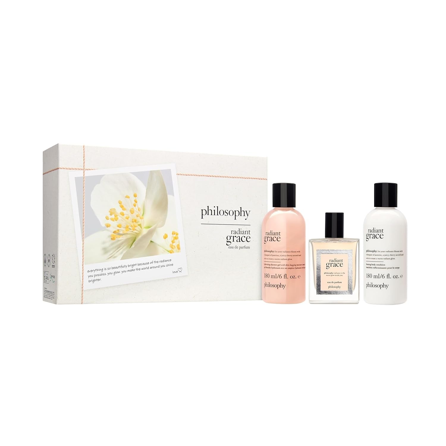 Philosophy Radiant Grace Eau De Parfum - Warm & Floral Women'S Perfume - with Notes of Carmelized Sandalwood, Jasmine & Black Cherry - Long Lasting Fragrance