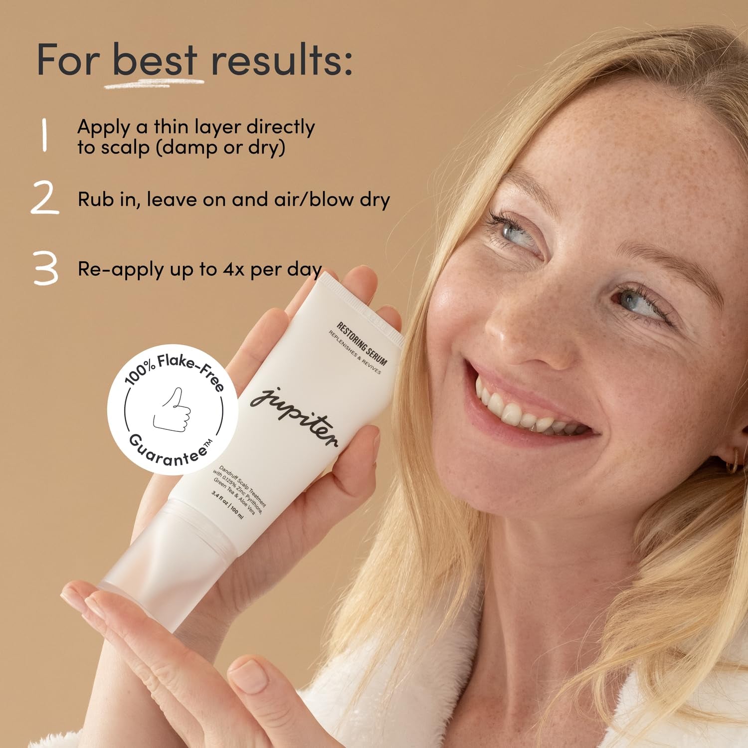 Anti-Dandruff Scalp Serum, Leave-On Restoring Serum, for Dry, Itchy, & Oily Scalp, Aloe Vera, & Niacinamide, Color-Safe, Vegan, Cruelty-Free, Paraben, Phthalate, & Sulfate-Free, 3.4 Fl Oz