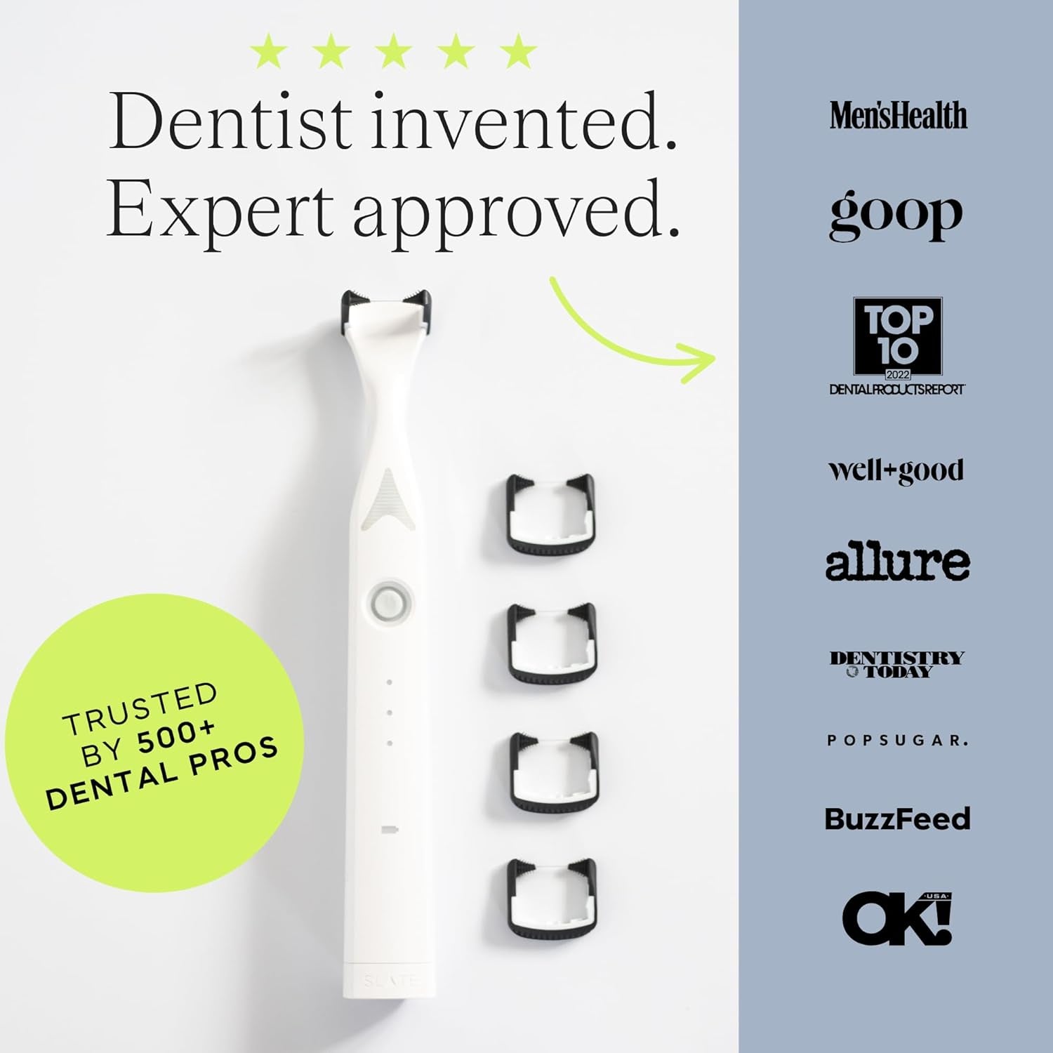 Electric Flosser | Luxury Electric Dental Flosser for Teeth W/ 3 Speeds - Dentist Invented | Reusable Non-Toxic Floss, Tongue Scraper & Gum Care | Power Dental Flossers for Adults & Kids