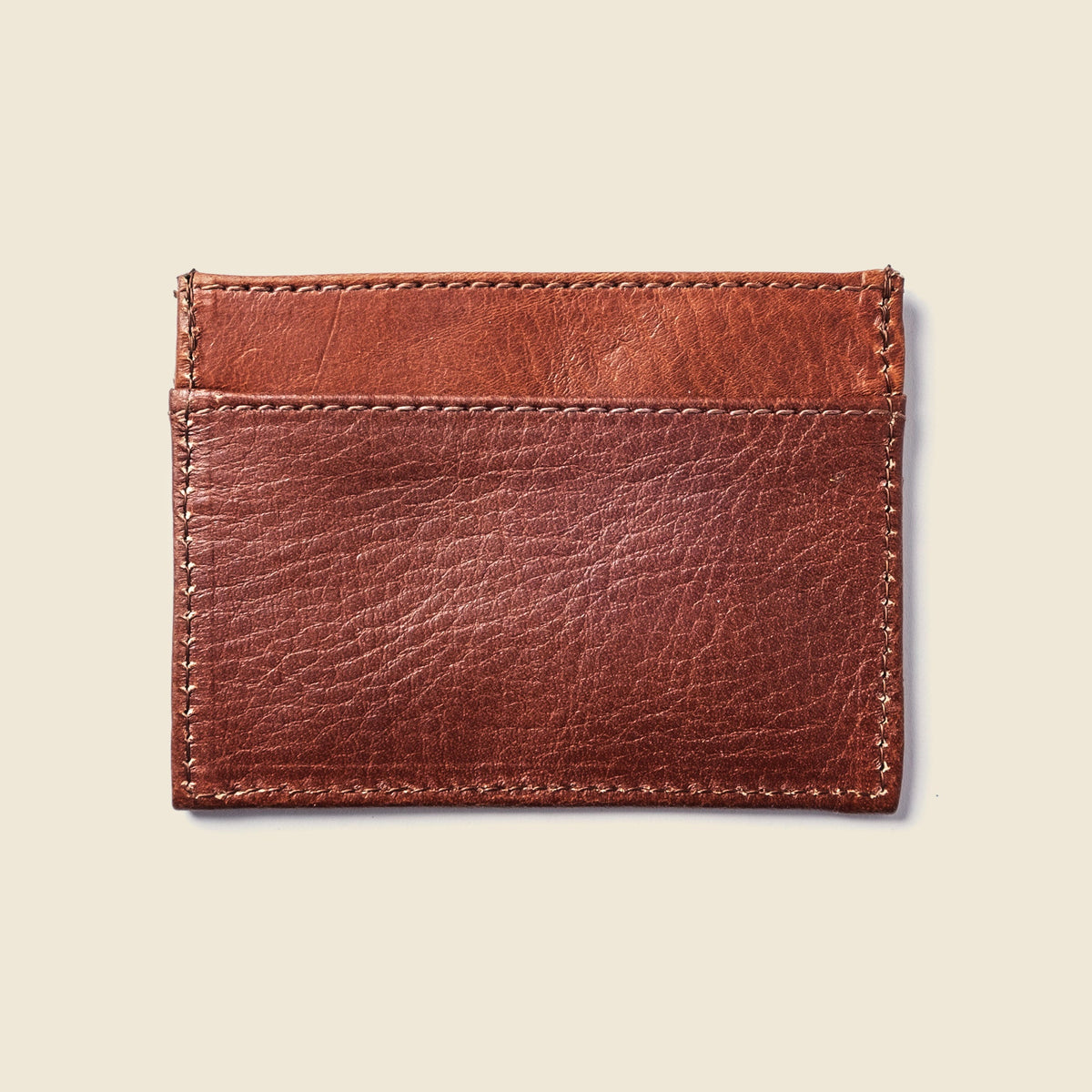 CASUPO slim card holder in chocolate brown leather, back view