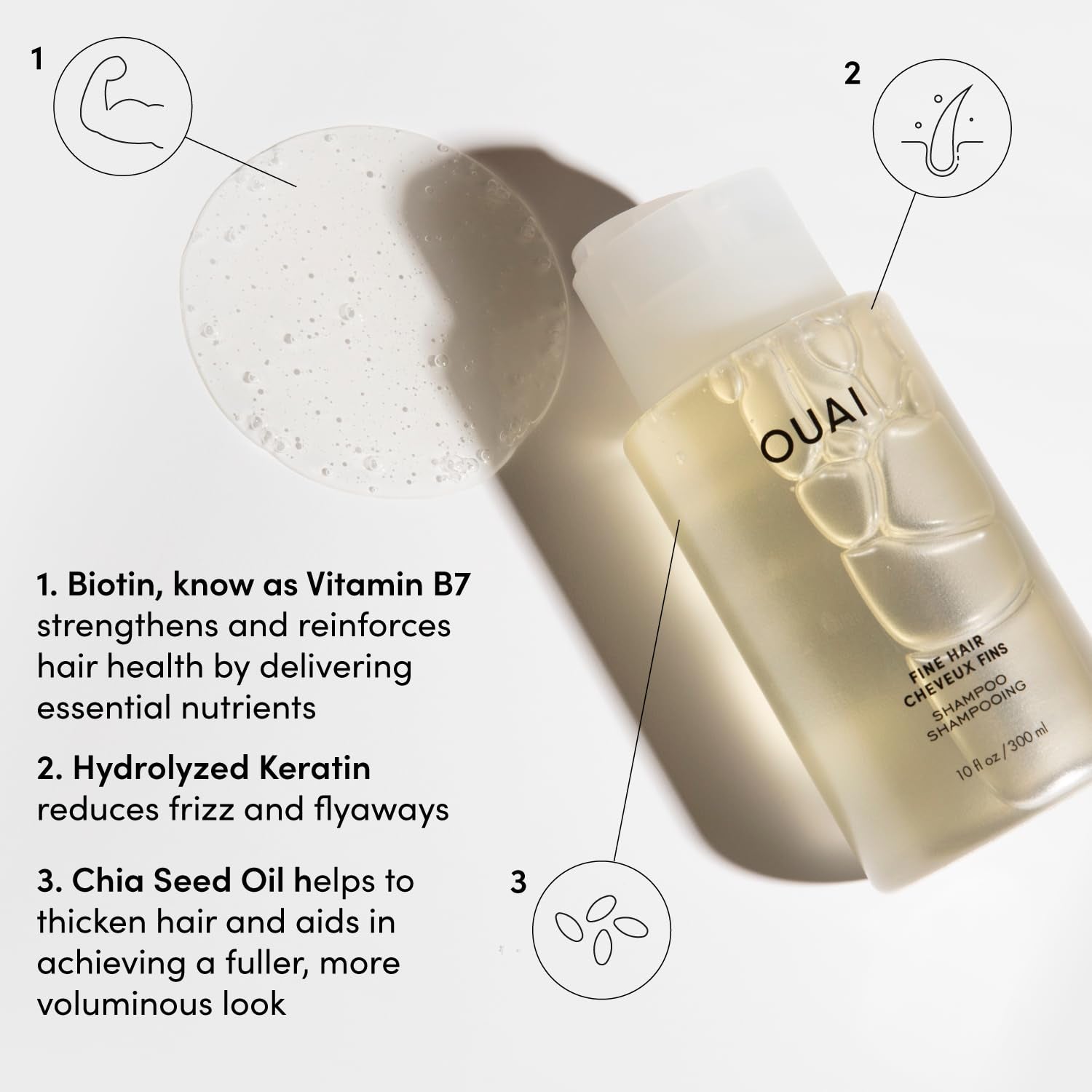 Fine Shampoo and Conditioner Set - Sulfate Free Shampoo and Conditioner for Fine Hair - Made with Keratin, Marshmallow Root, Shea Butter & Avocado Oil - Free of Parabens & Phthalates (10 Fl Oz)