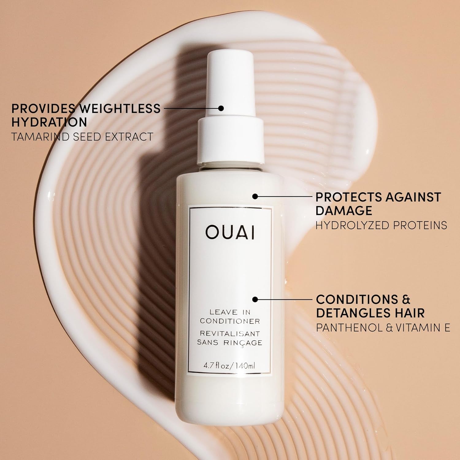 Leave in Conditioner & Heat Protectant Spray - Prime Hair for Style, Smooth Flyaways, Add Shine and Use as Detangling Spray - No Parabens, Sulfates or Phthalates (4.7 Oz)