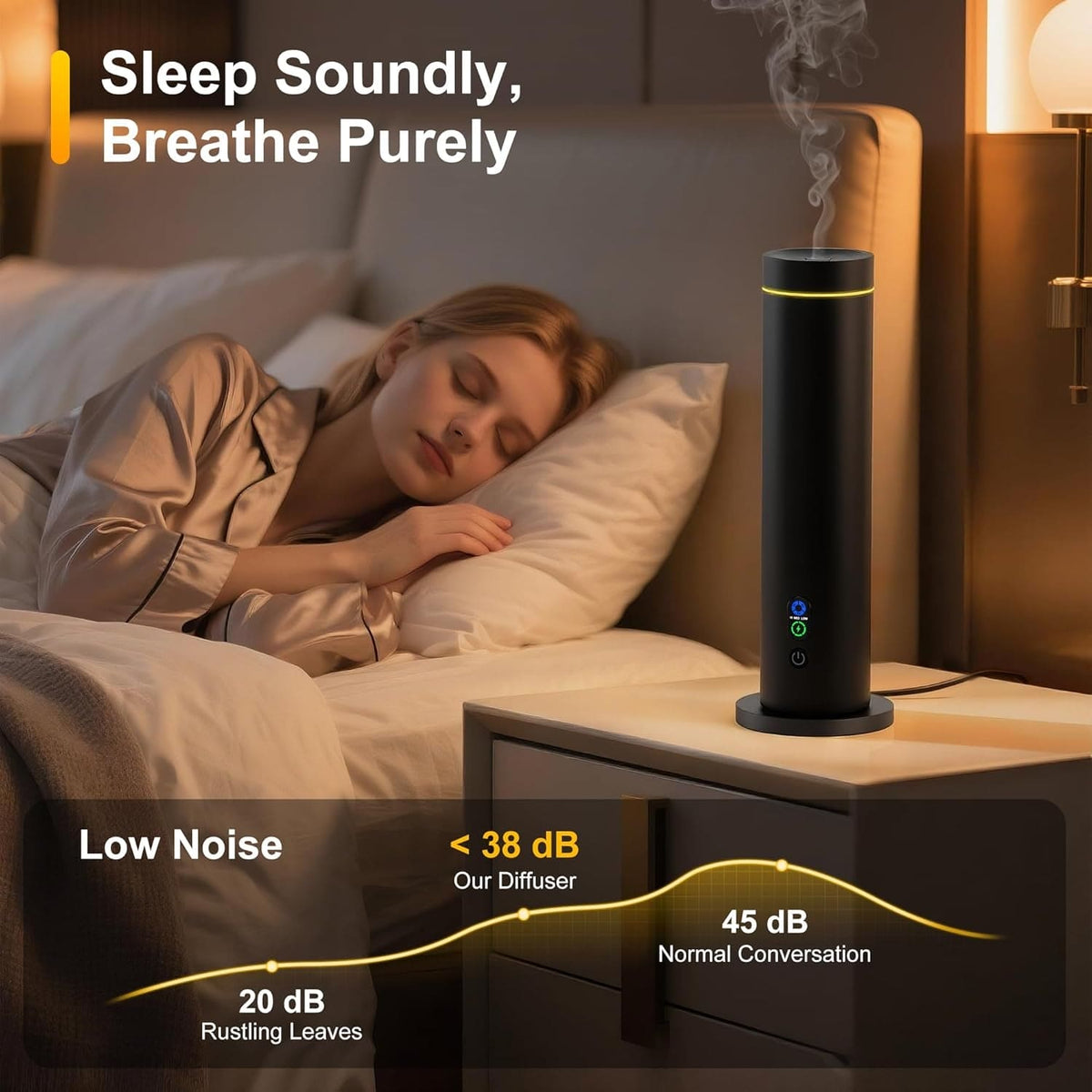 Waterless Essential Oil Diffuser for Large Luxury Spaces - Cold Air Aroma Diffuser with Remote Control, Smart Timer, Quiet Operation, and Ambient Mood Lighting (Up to 1000 Sq Ft)