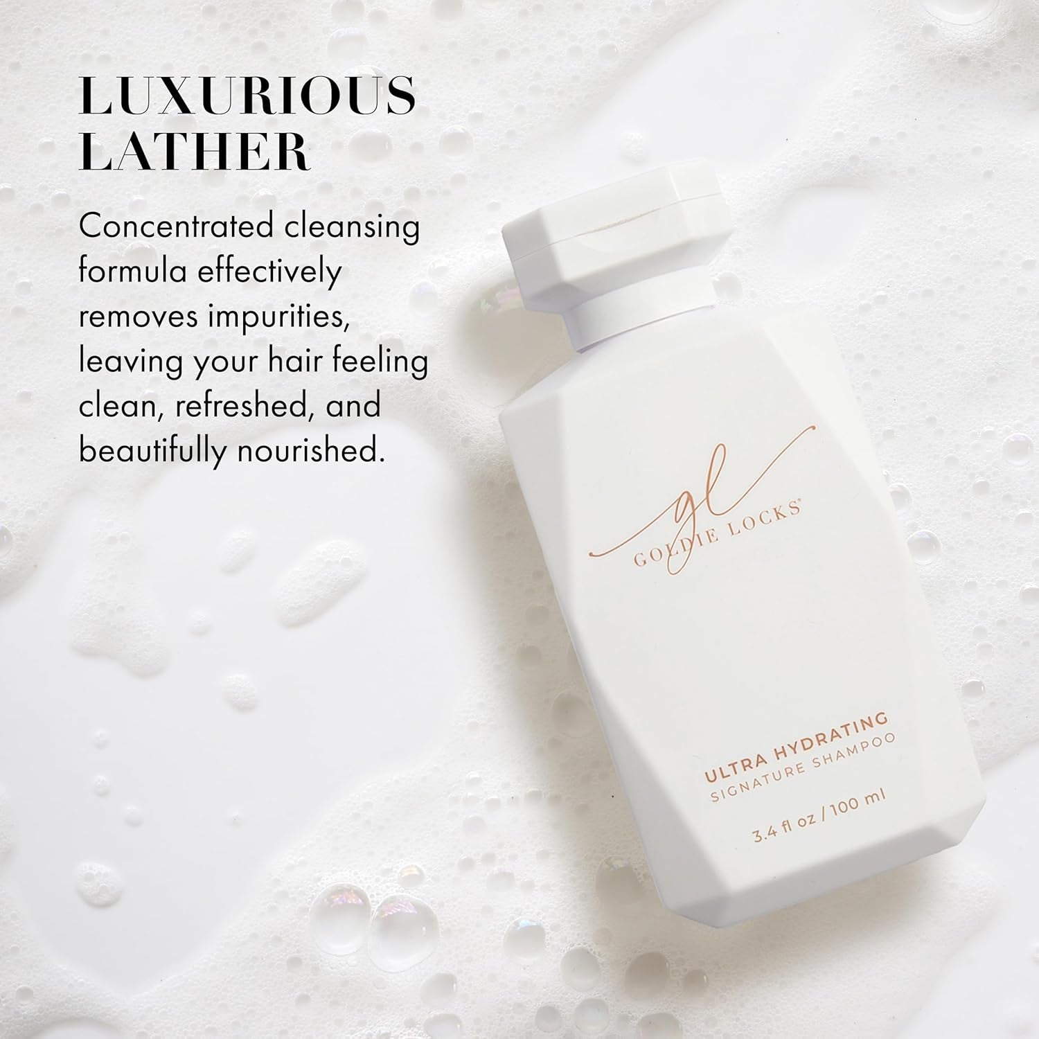 Travel Size Ultra Hydrating Shampoo – 3.4 Fl Oz – Safe for Hair Extensions & Color-Treated Hair – Moisturizing & Sulfate Free – Maintains Texture & Shine