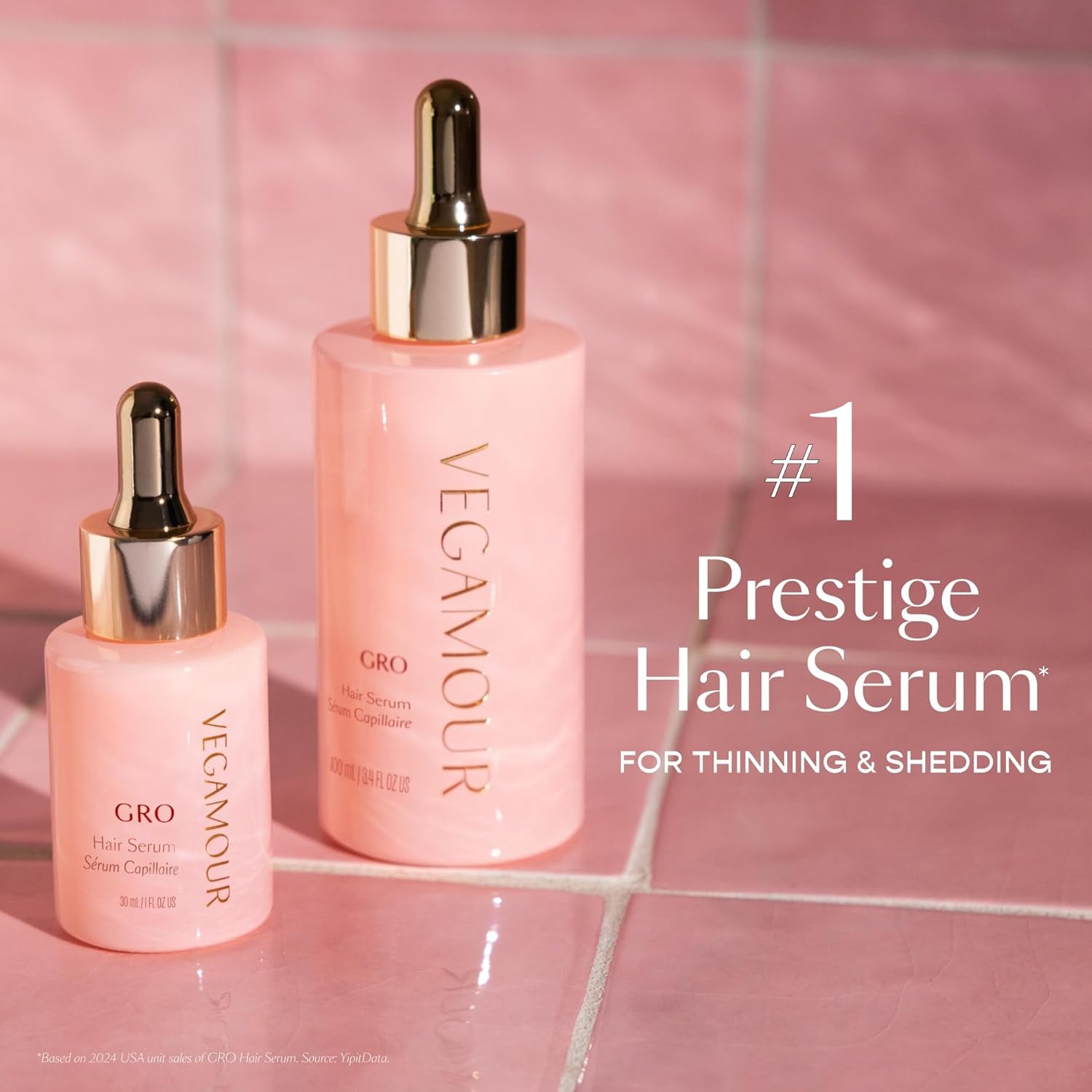 GRO Hair Serum for Hair Thinning & Shedding, Thicker Fuller Looking Hair in as Soon as 90 Days, Non Oily, Bergamot Scent, Vegan & Cruelty Free