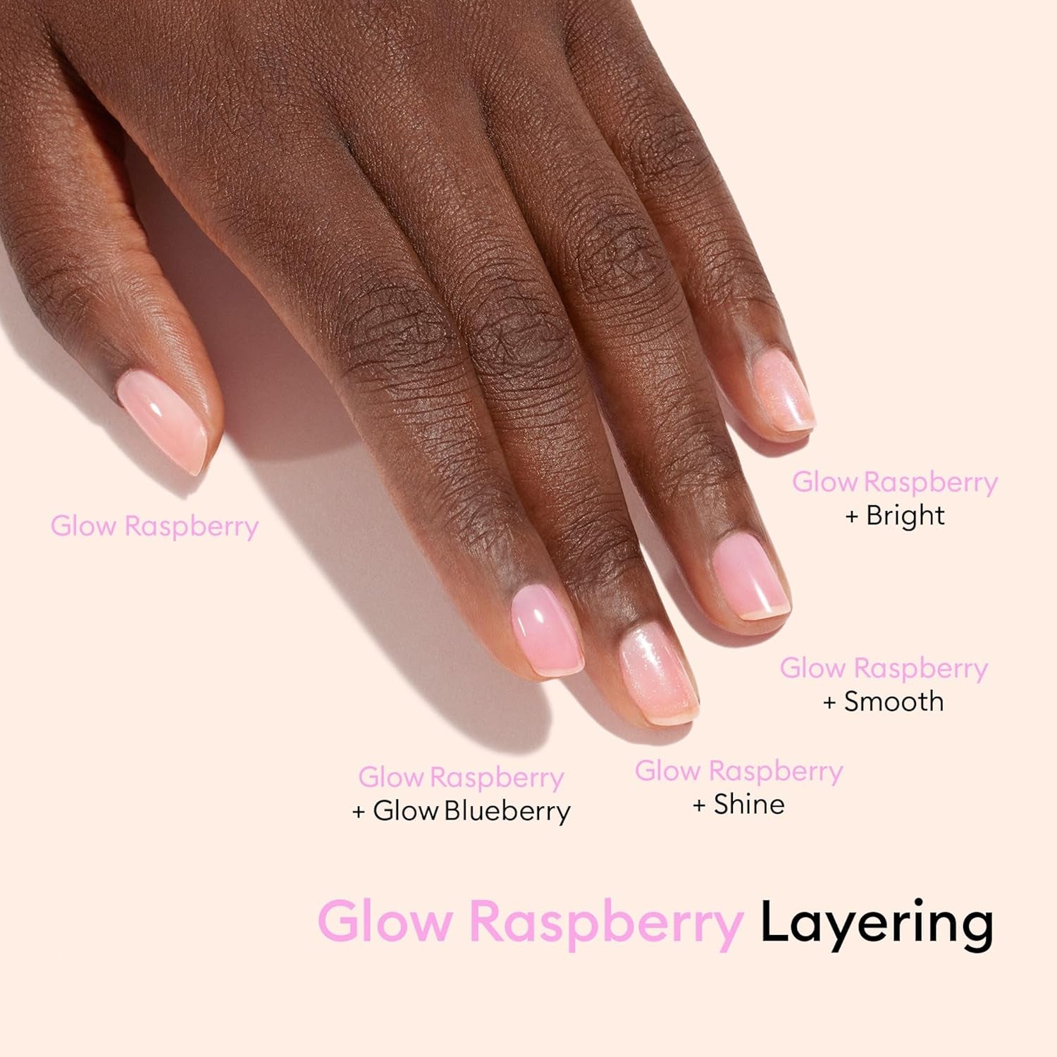 Rainbow Active™ Full Range 5-Pack - Nail Care & Polish Set - No Lamp - 5 Treatment Nail Polish : Glow Raspberry, Glow Blueberry, Shine, Smooth, Bright - Beauty Gifts for Women