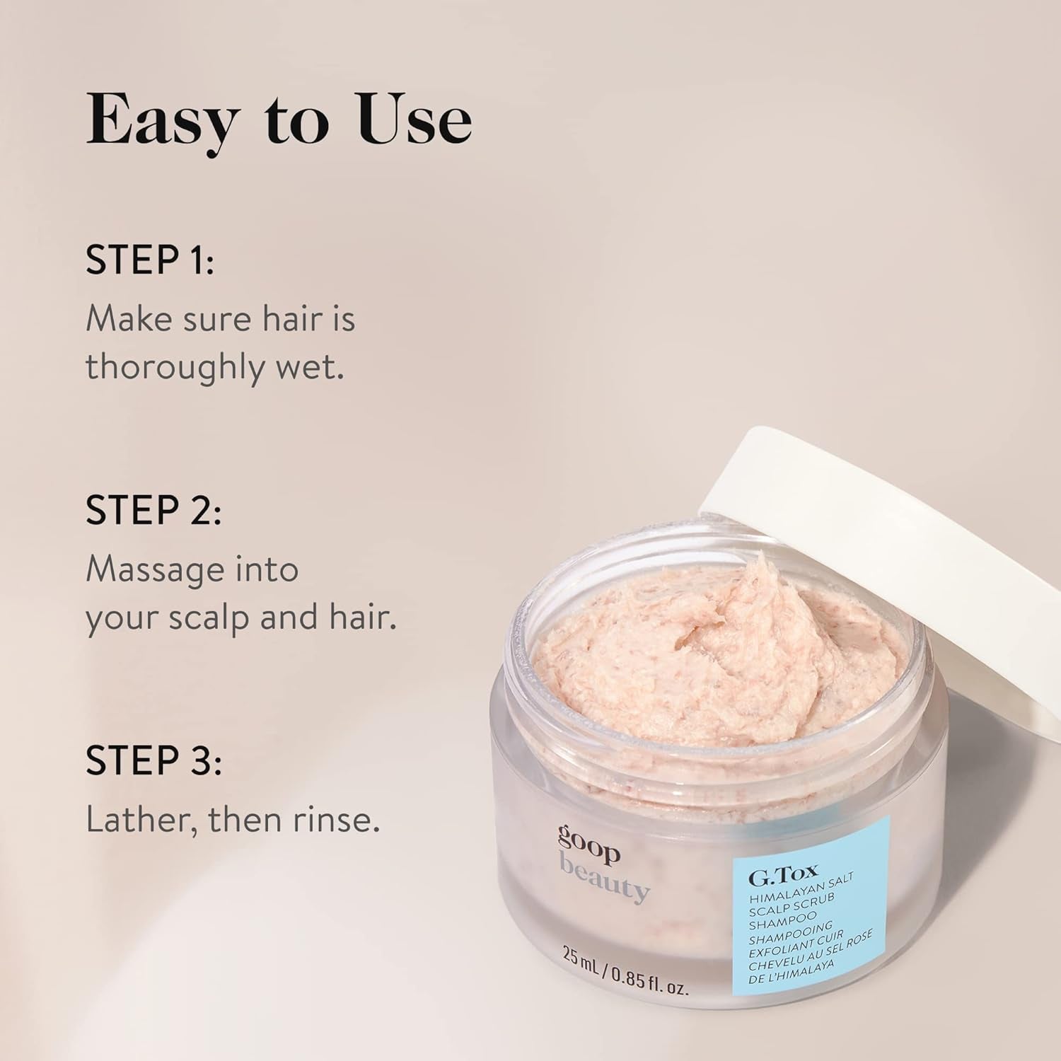 Beauty Scalp Scrub Shampoo | Exfoliator to Dexofiy & Purify | Himalayan Salt & Rosehip Oil | Cleanses Hair of Product Buildup | 6.7 Fl Oz