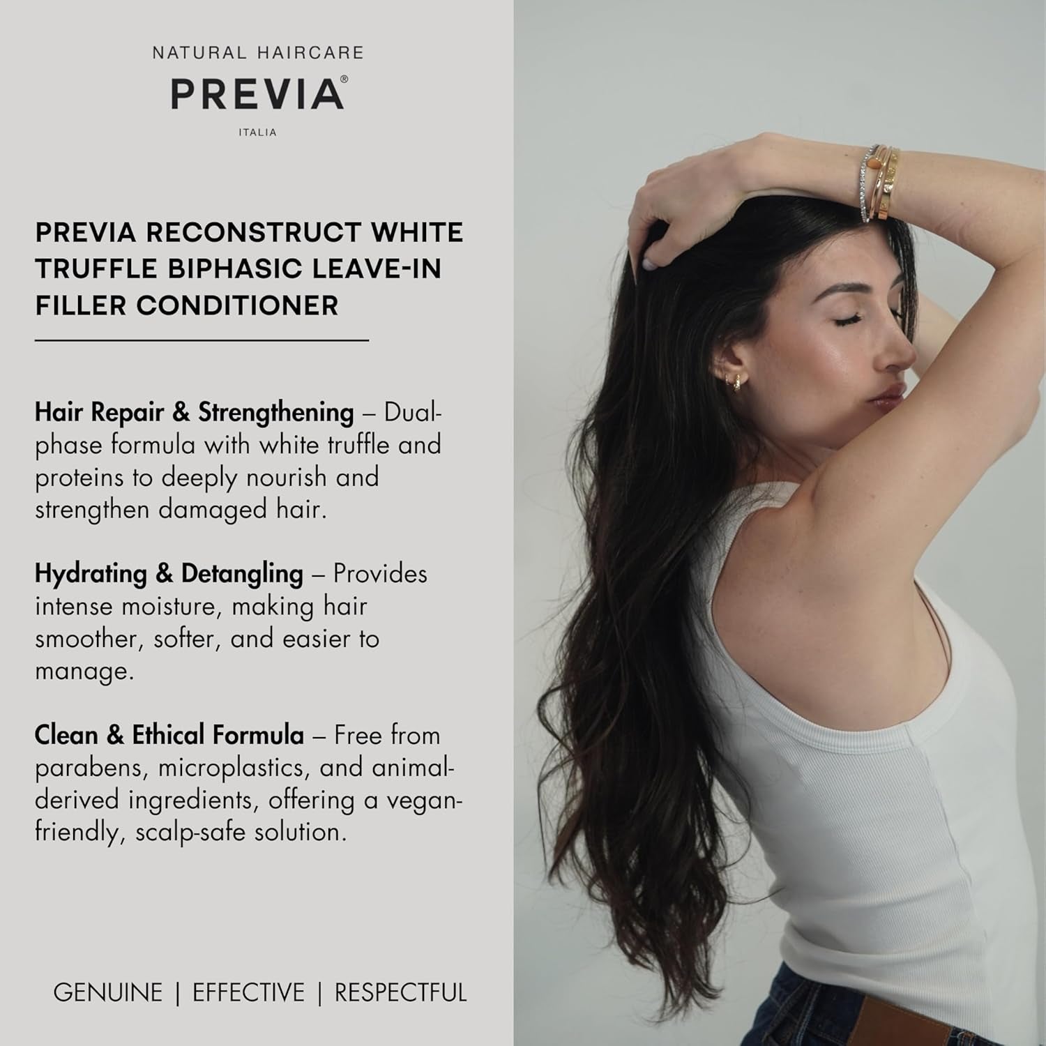 Hydrating Leave-In Conditioner Spray with White Truffle Extract - Reconstructive Biphasic Detangling Treatment for Damaged, Dry, and Brittle Hair - Tames Frizz & Controls Static 6.7Floz