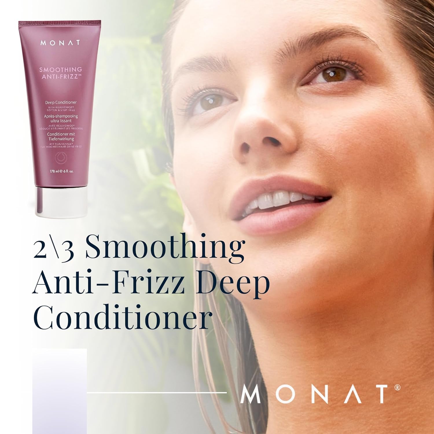 Smoothing anti Frizz Shampoo, Deep Intensive Treatment & Blow Out Cream - Frizzy Hair Care Pack - Vegan, Natural, Heat Damage Protection, Strengthens Hair - 3 Products