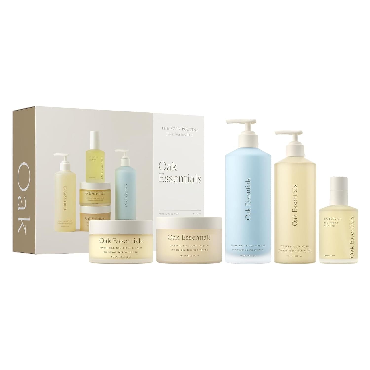 5-Step Oak Essentials The Body Routine Set with Blue Tansy for Complete Hydration and Radiant Skin