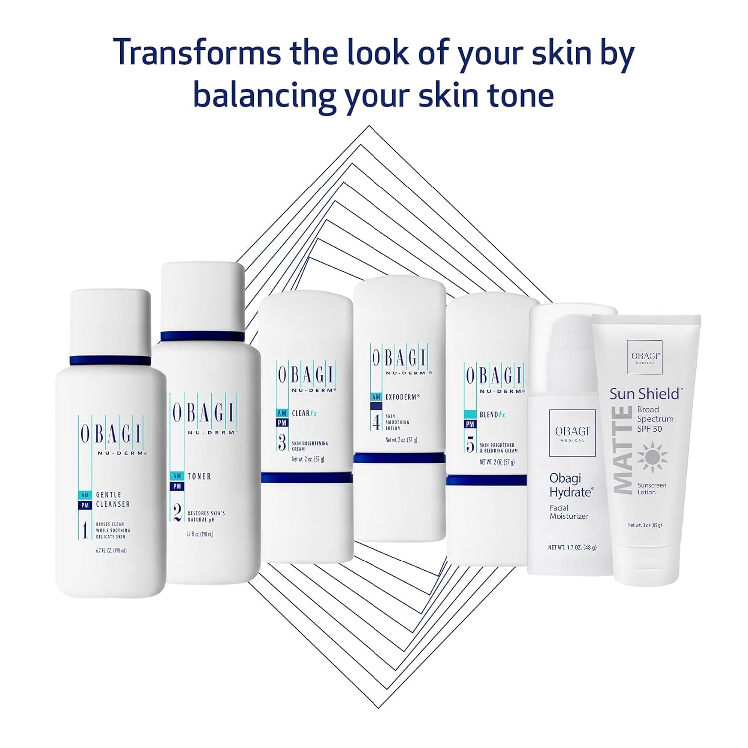Obagi Nu-Derm Fx Skin Brightening System for Normal to Dry Skin – Noticeably Evens Out & Brightens Your Complexion – 7-Step Skincare Routine