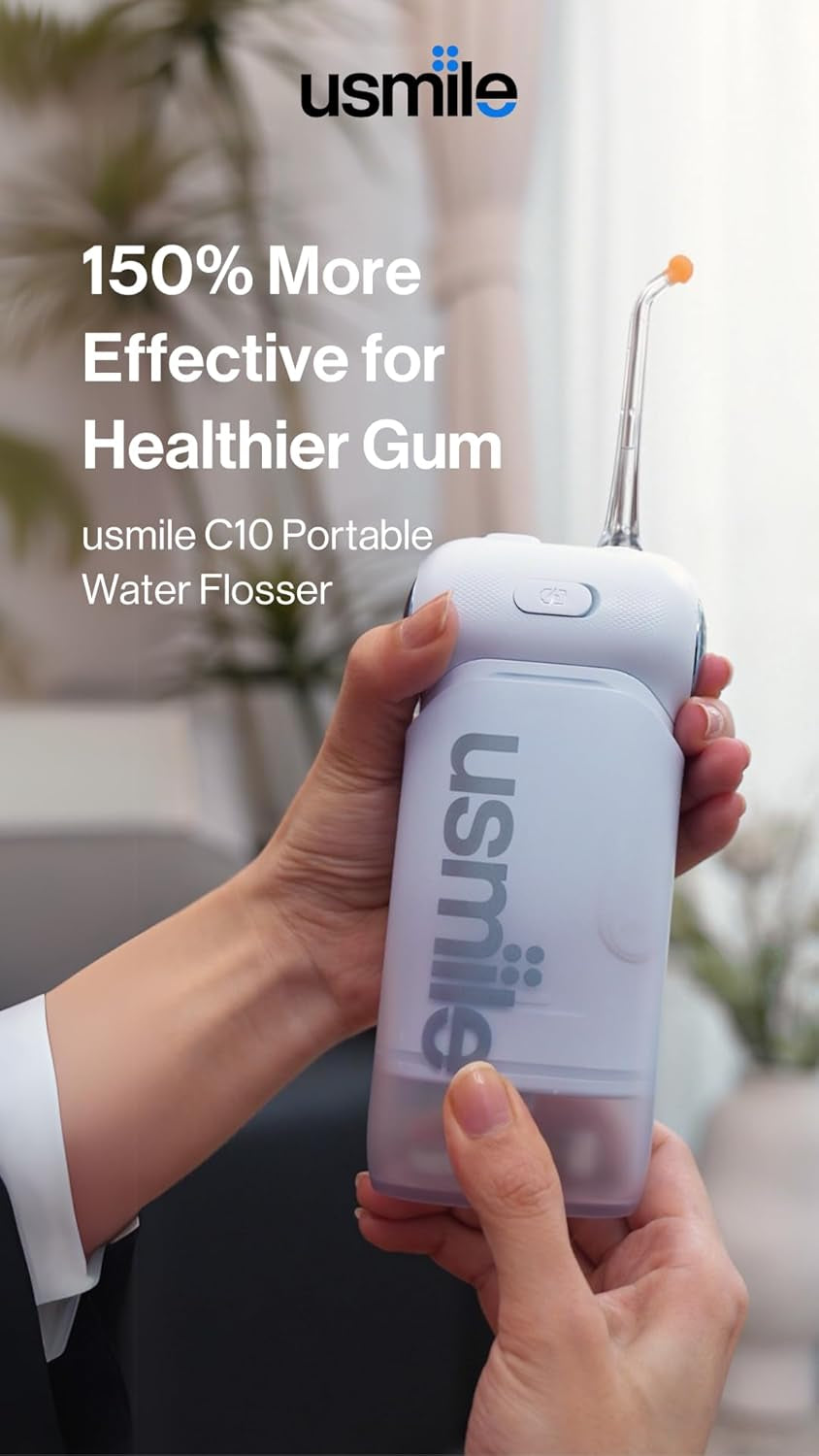 C10 Portable Water Flosser – Travel-Friendly, 95-Day Battery, 4 Modes, 360° Nozzle, 180Ml Tank, IPX7 Waterproof, Dentist-Recommended for Braces, Implants & Sensitive Gums (Blue)