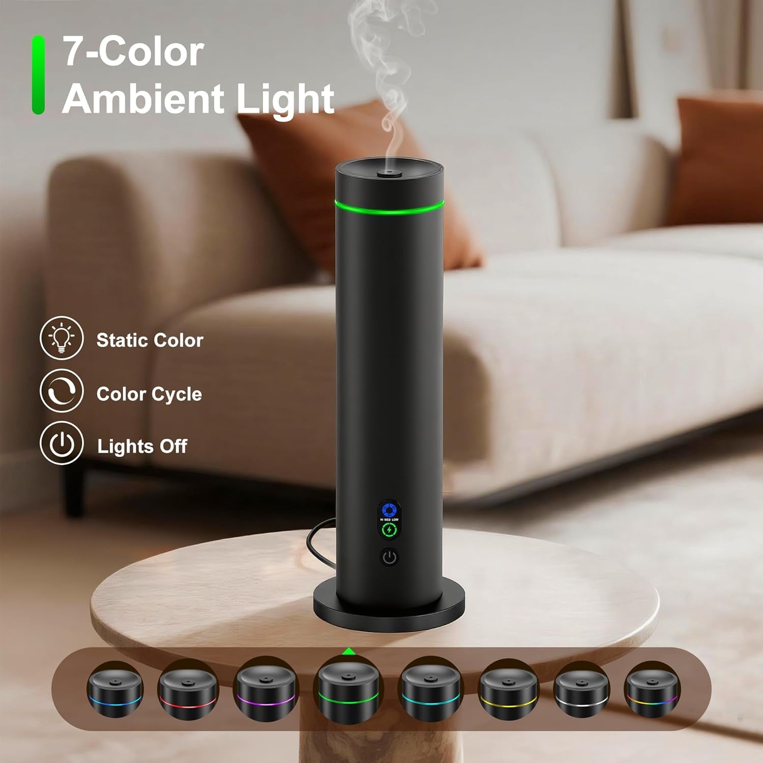 Waterless Essential Oil Diffuser for Large Luxury Spaces - Cold Air Aroma Diffuser with Remote Control, Smart Timer, Quiet Operation, and Ambient Mood Lighting (Up to 1000 Sq Ft)
