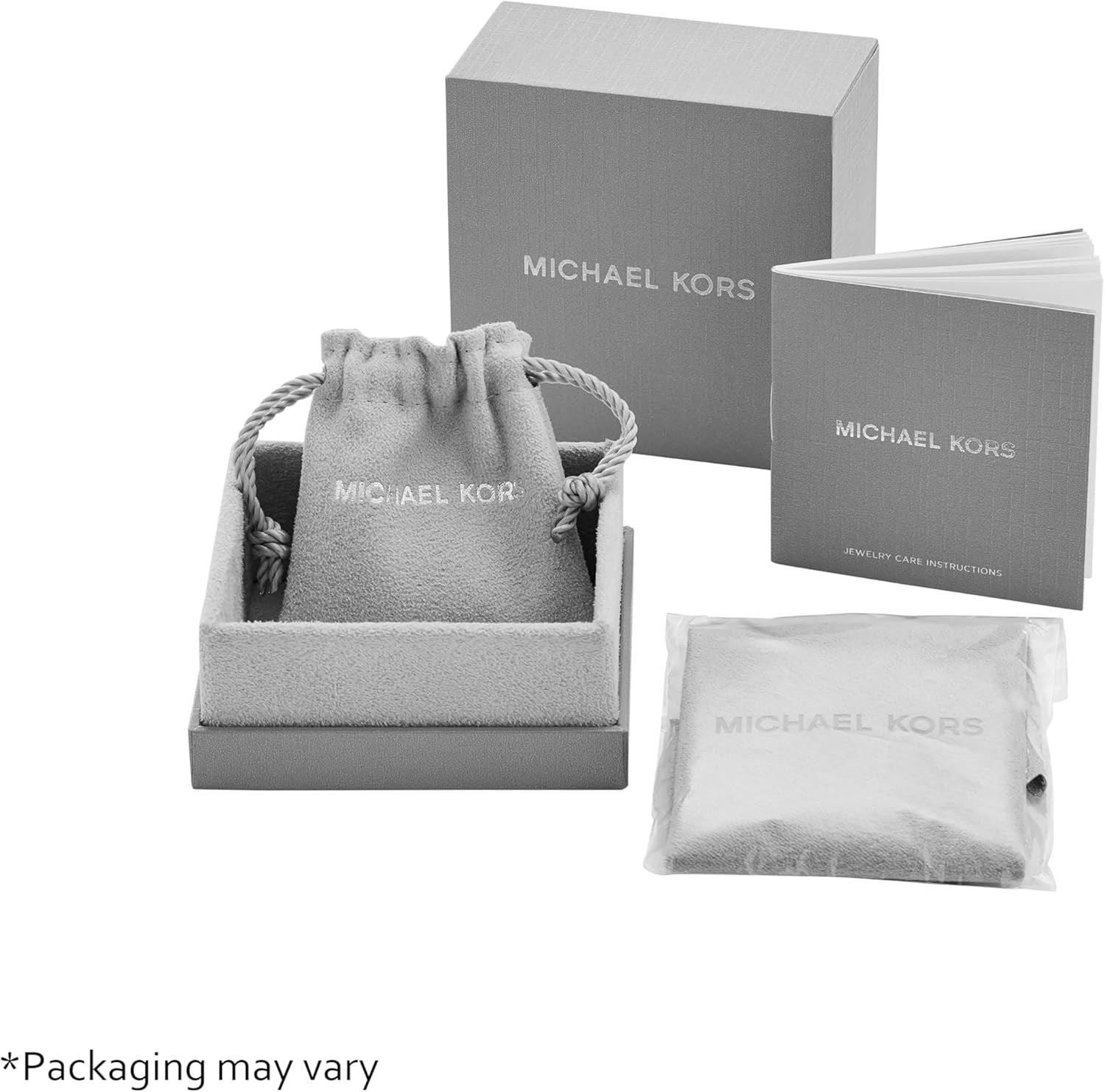 Stainless Steel and Pavé Crystal Hoop Earrings for Women, Color: Gold (Model: MKJ8319710)