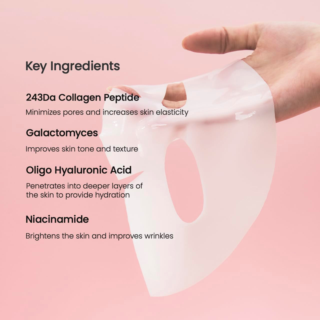 Bio-Collagen Real Deep Mask, Hydrating Overnight Hydrogel Mask, Pore Minimizing, Elasticity Improvement, 34G X16Ea