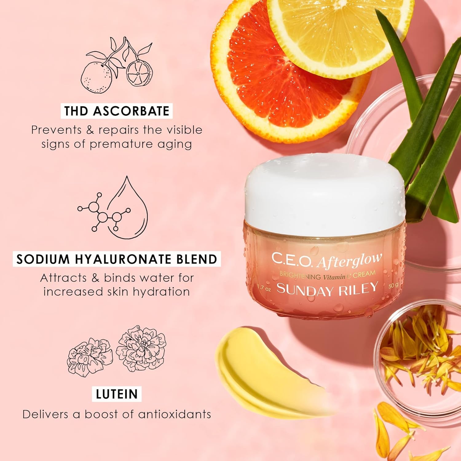 C.E.O. Afterglow Brightening Vitamin C Cream Face Moisturizer