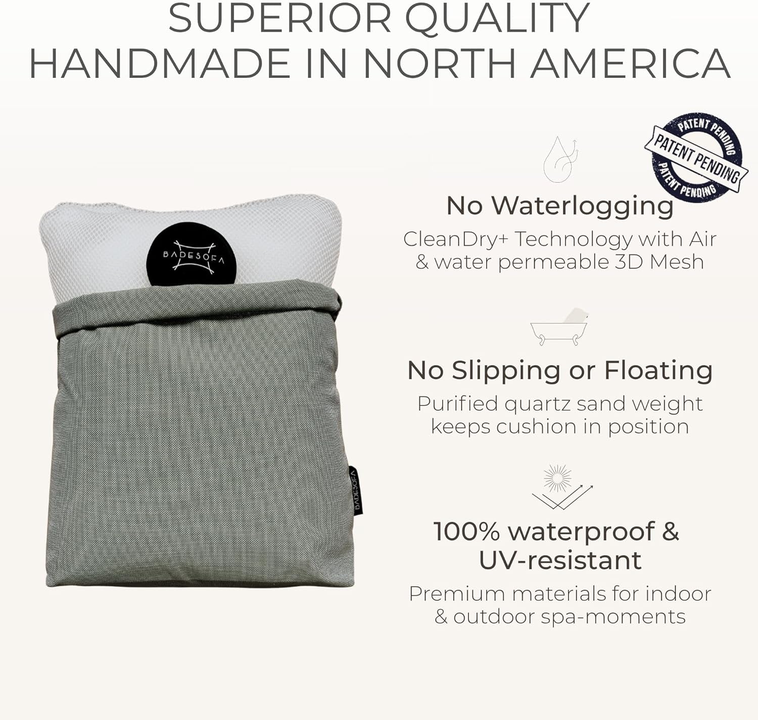 ® Luxury Bath Pillows for Tub Full Body Set - 3-Piece Bath Pillow Set with Premium Materials & Cleandry+ - Bathtub Pillows for Head and Neck Support - Tub Pillow for Bathtub in Charcoal