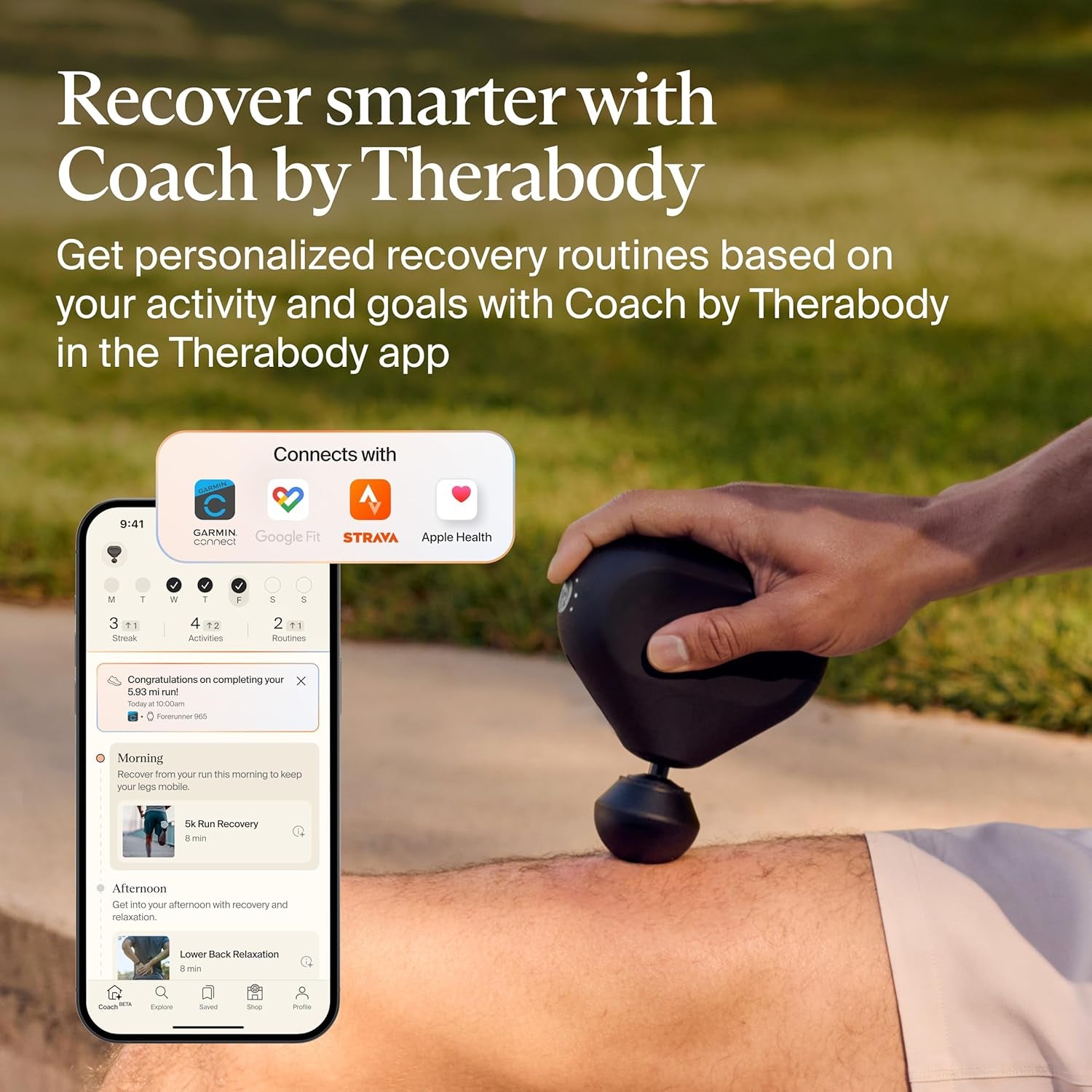 Therabody Mini (3rd Generation) - Ultra Portable Percussive Massage Device for Travel Recovery and Daily Muscle Relief