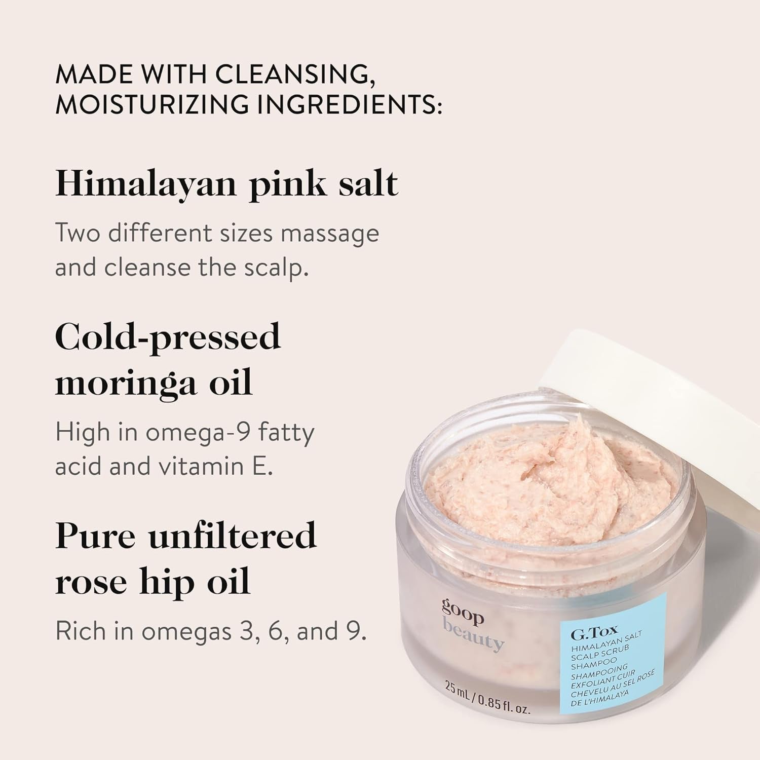 Beauty Scalp Scrub Shampoo | Exfoliator to Dexofiy & Purify | Himalayan Salt & Rosehip Oil | Cleanses Hair of Product Buildup | 6.7 Fl Oz