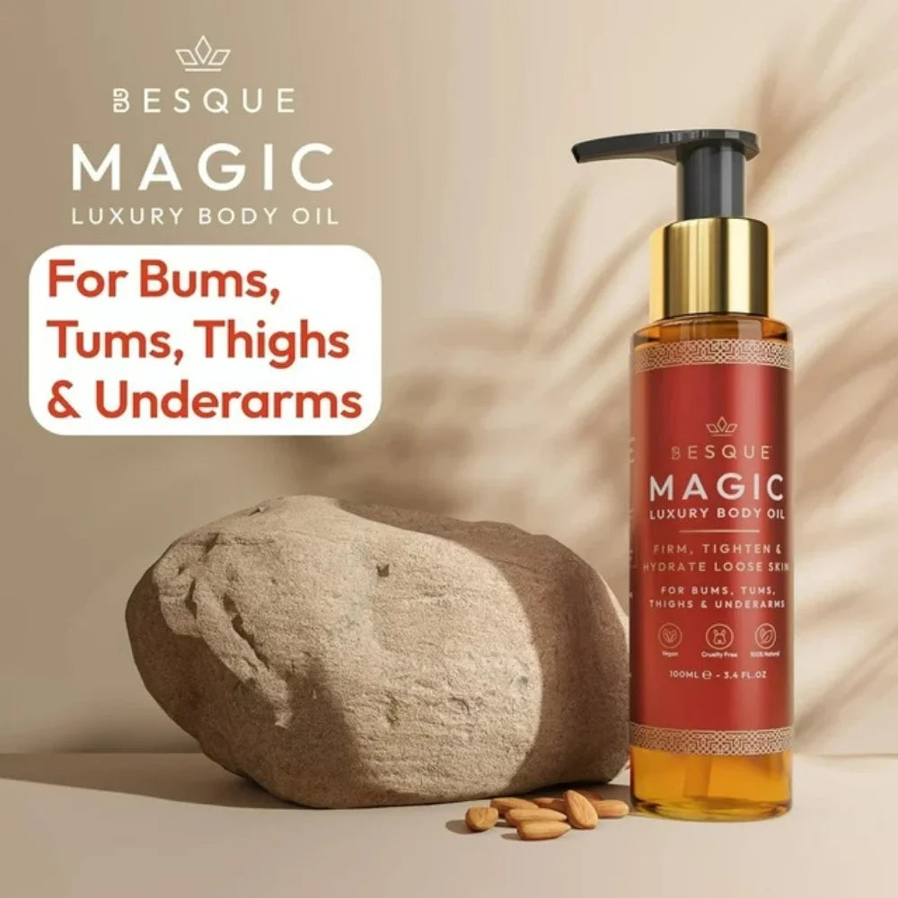 Magic Body Oil, 3.4 FL OZ, after Shower Body Oil for Women, Hydrating Skin Care for Full Body That Plumps, Tightens, and Firms Skin with Natural Ingredients, Luxury Spa Gifts - Pack of 1