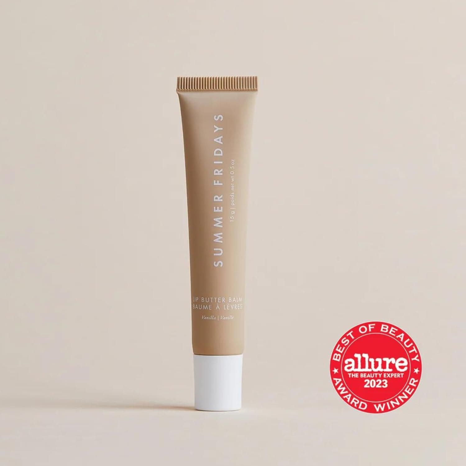 Lip Butter Balm - Conditioning Lip Mask and Lip Balm for Instant Moisture, Shine and Hydration - Sheer-Tinted, Soothing Lip Care - Vanilla (.5 Oz)