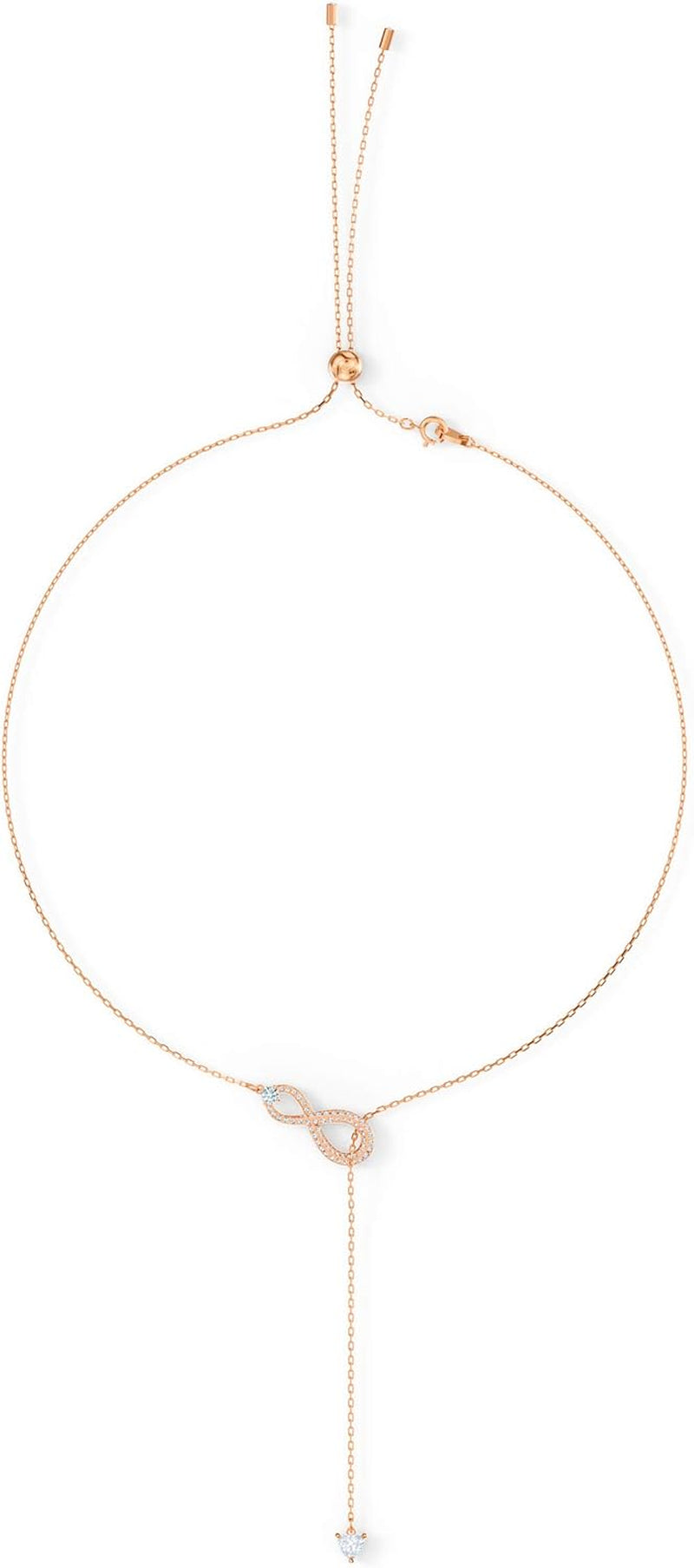 Infinity Twist Jewelry Collection, Bracelets & Necklaces, Rhodium & Rose Gold Tone Finish, Clear Crystals