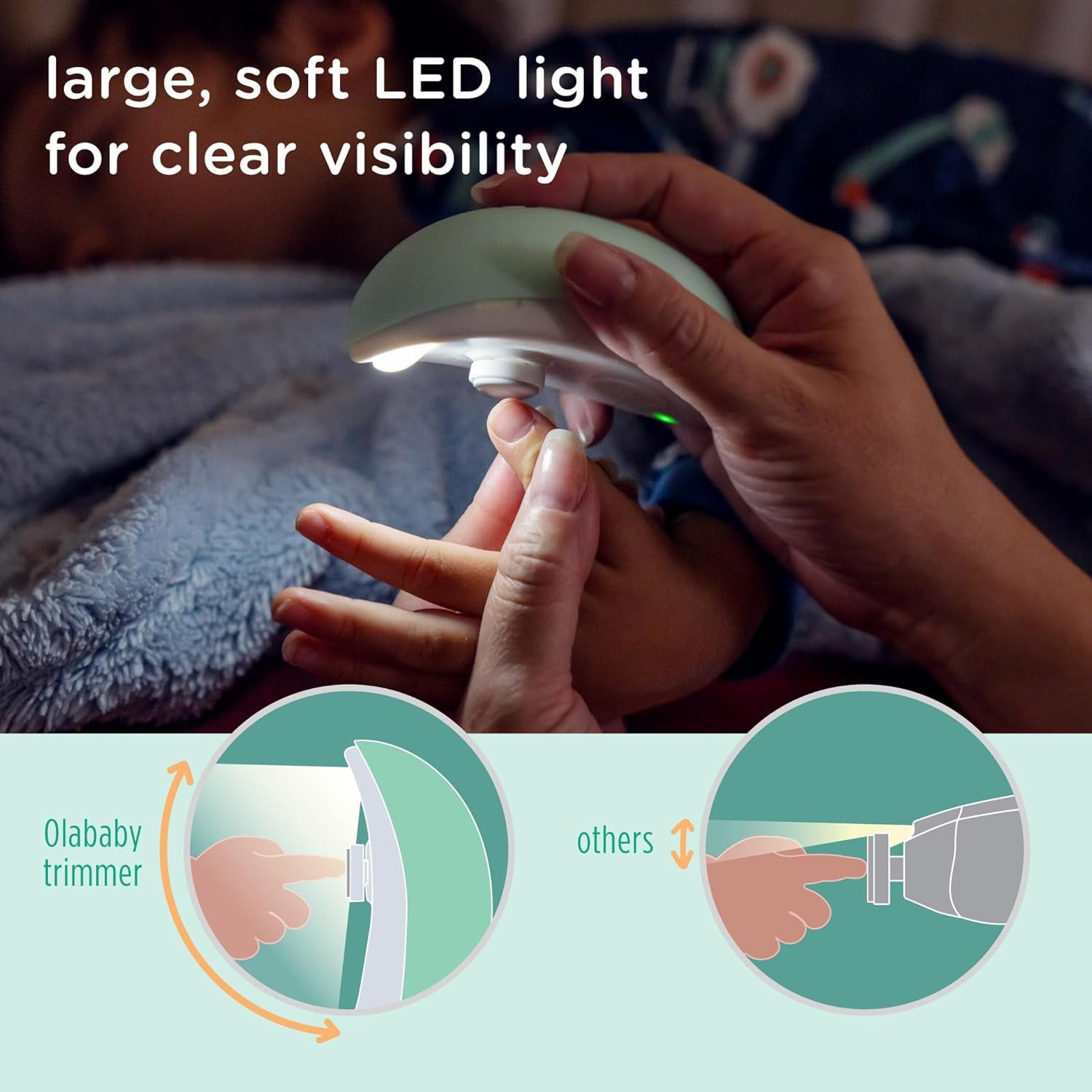 Rechargeable Electric Baby Nail Trimmer | Newborn Nail Clipper | Electronic File for Babies | Infant/Toddler Nail Grooming Kit | Portable Manicure Essentials | LED Light Fingernail Cutter Set