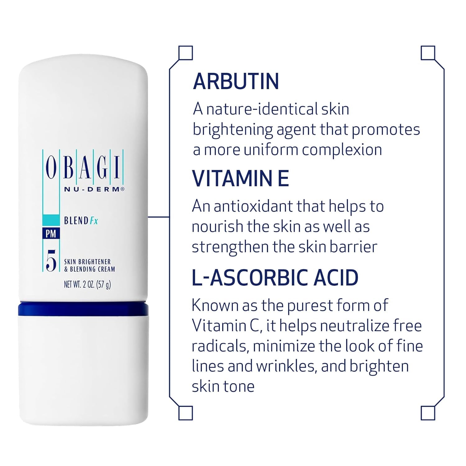 Obagi Nu-Derm Blend Fx – Skin Brightening & Clarifying Cream That Helps Brighten & Soften Skin with Arbutin and Vitamins C & E