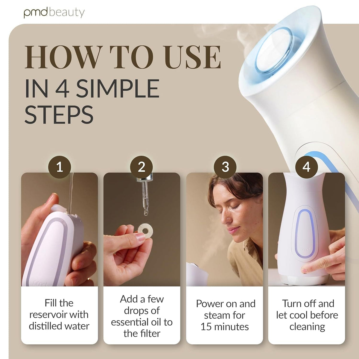 PMD Silksteam Pro - Spa-Grade Facial Steamer with Silksteam Technology + Essential Oil Filters