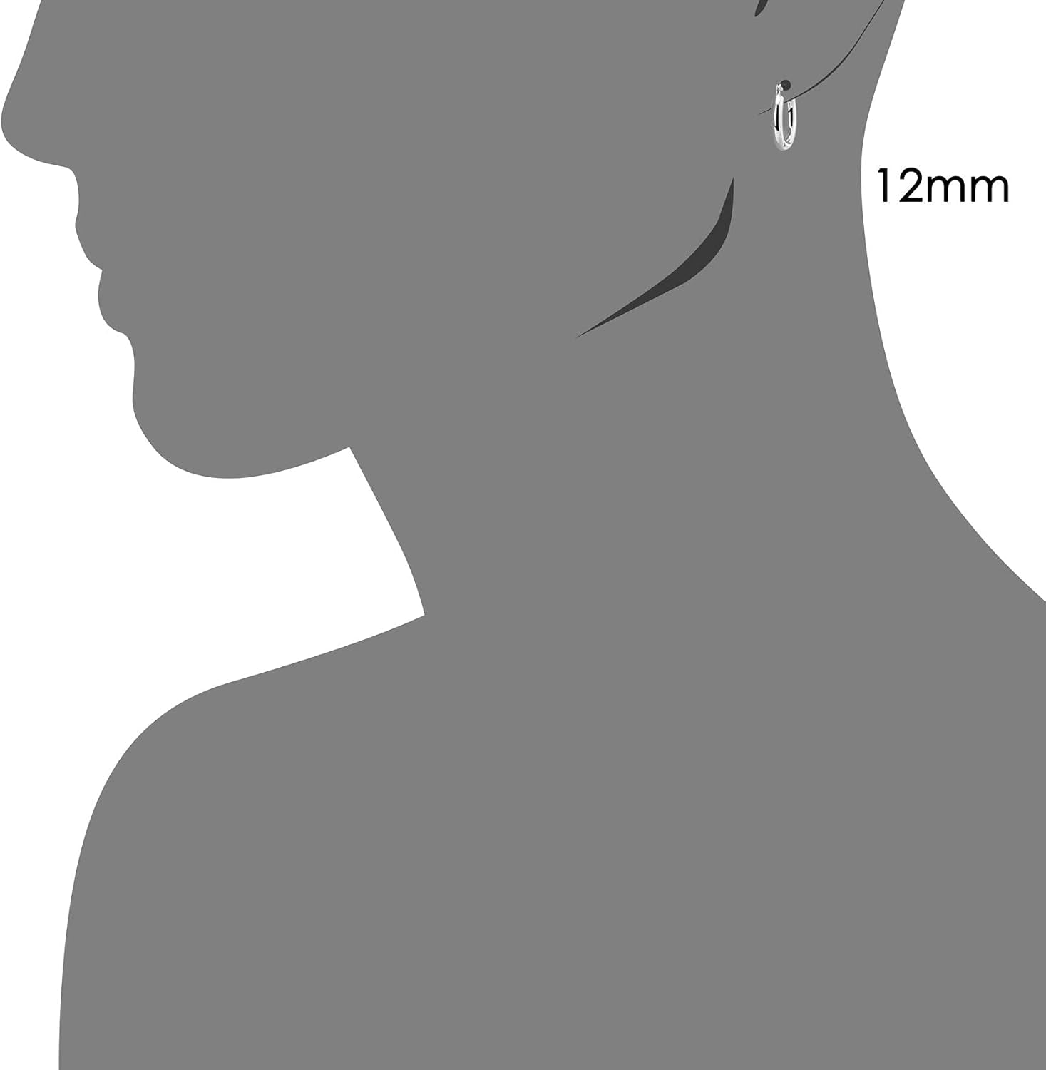 14K White Gold Classic round Hoop Earrings