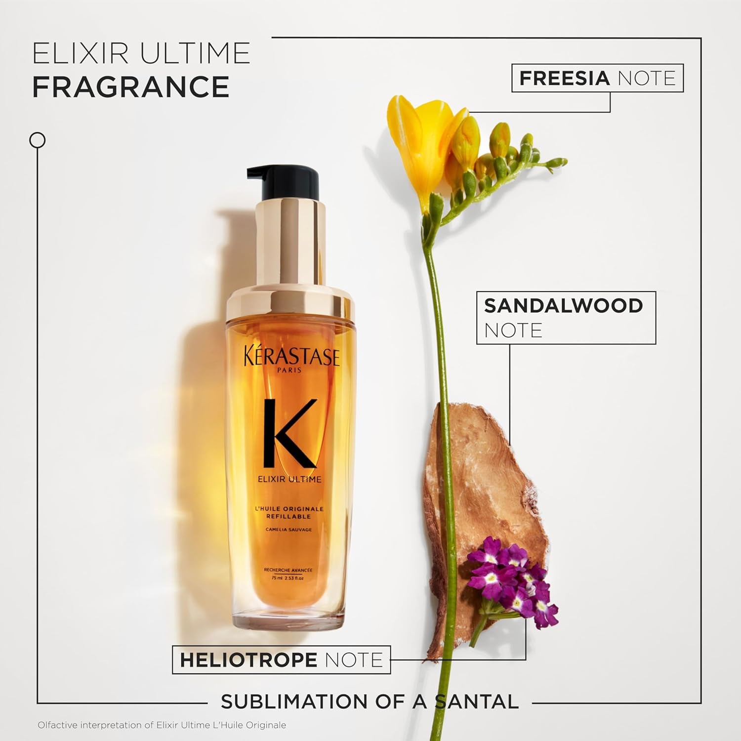 Elixir Ultime Refillable Hair Oil - Hydrates & Smoothes Frizz, Adds Shine, with Wild Camellia, Nourishes & Strengthens Hair