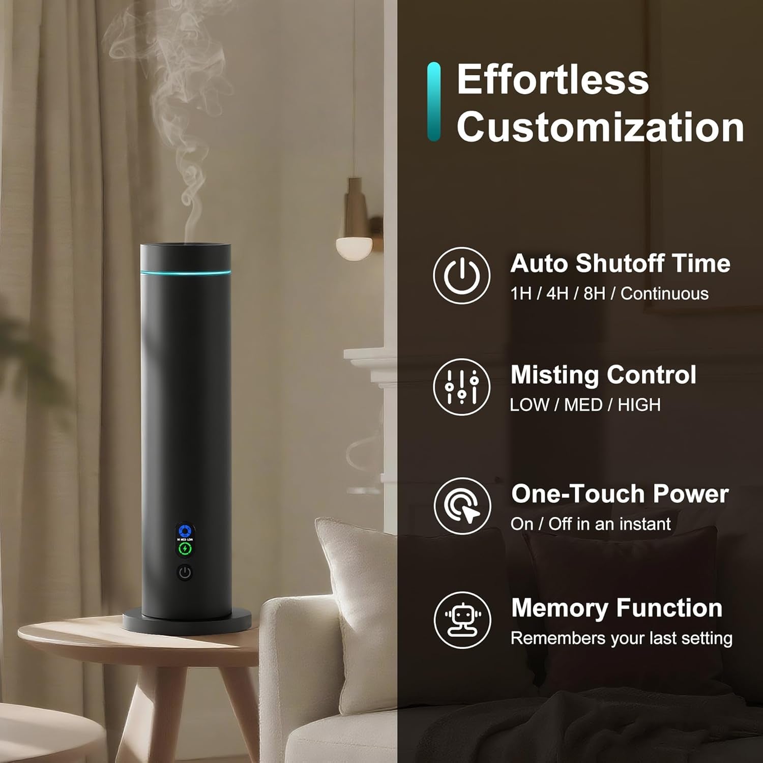 Waterless Essential Oil Diffuser for Large Luxury Spaces - Cold Air Aroma Diffuser with Remote Control, Smart Timer, Quiet Operation, and Ambient Mood Lighting (Up to 1000 Sq Ft)