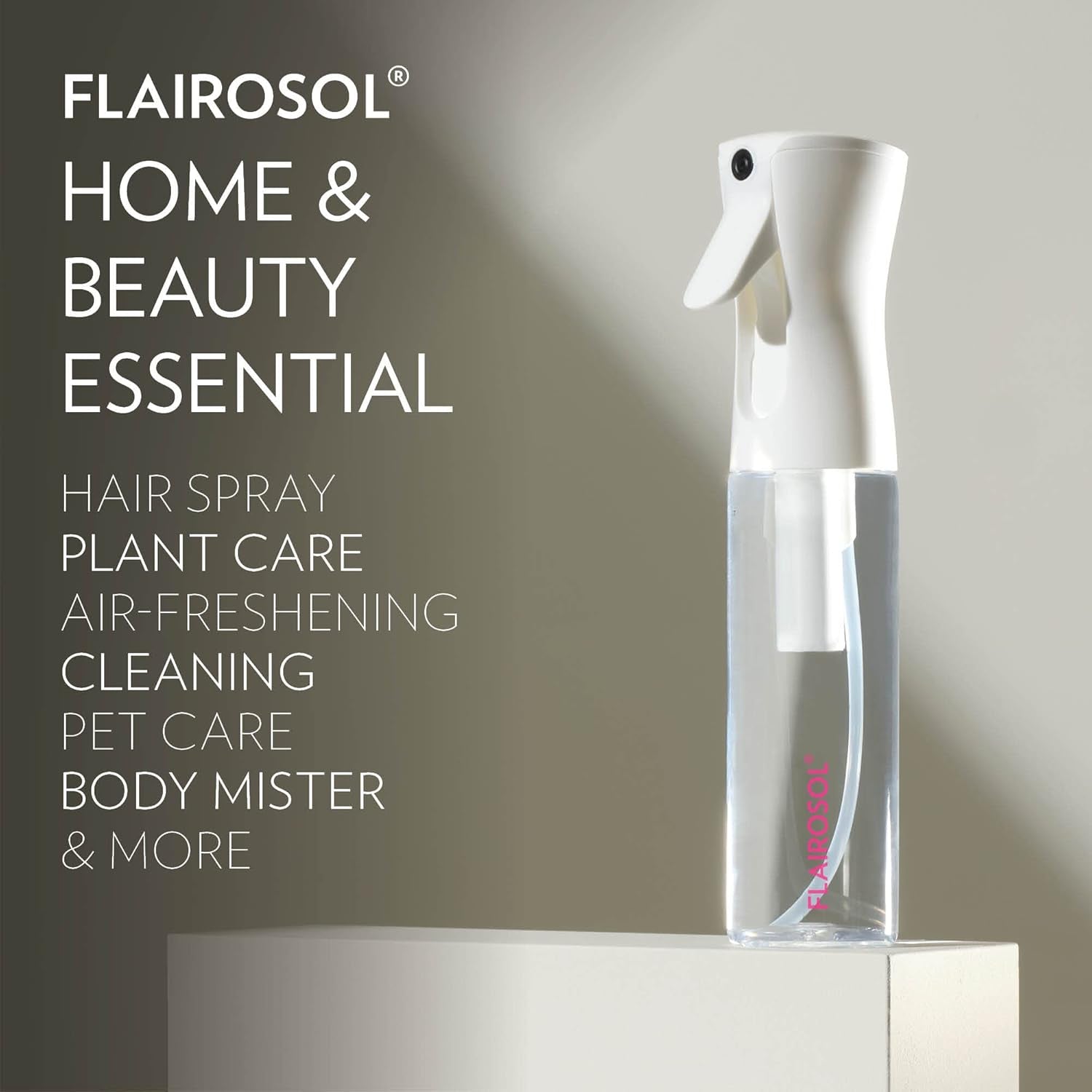 - the Original, Continuous Ultra Fine Mist Spray Bottle, Multi-Tasking Marvel for Hair, Skin, Home, Pet Care and More, Refillable and Reusable, 10.1Oz/300Ml (Clear Bottle-Pink Print)
