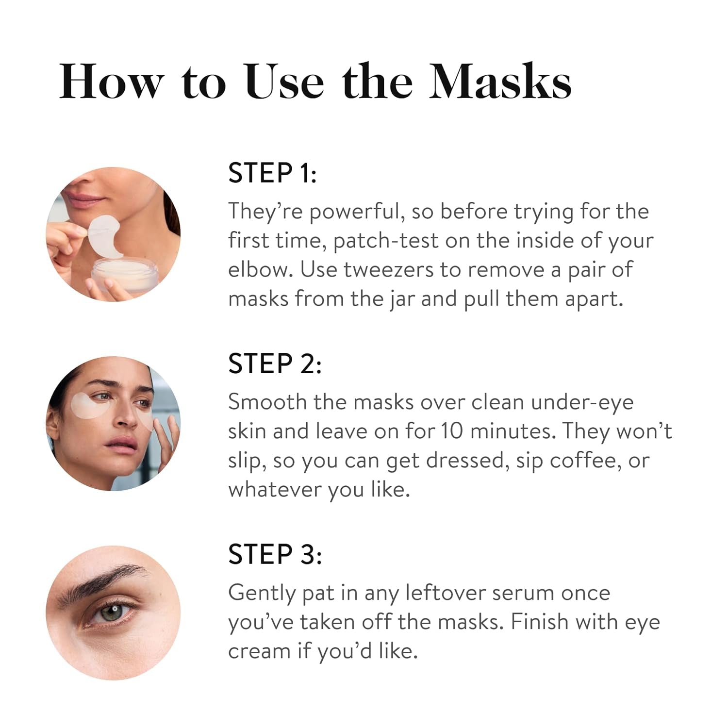 Beauty Eye Masks for Puffy Eyes | under Eye Patches for Dark Circles | VEOCEL Lyocell Masks in Niacinamid Serum | Improves Crows Feet, Fine Lines, & Wrinkles | Paraben & Silicone Free | 30-Pack