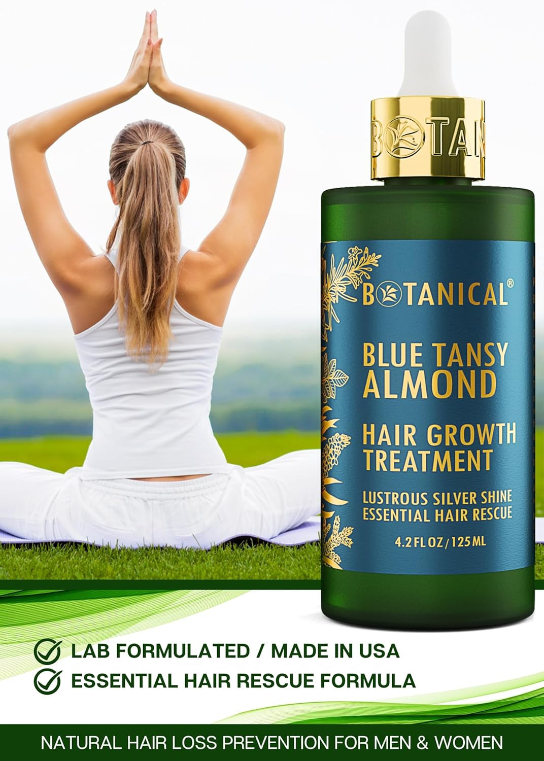 Botanical Hair Growth Treatment Revitalizing Hair Oil for Hair Thinning Prevention Pre-Shampoo Scalp Stimulating Head Spa Detox Natural Anti-Hair Loss Products with Biotin for Grey Blonde Hair Types