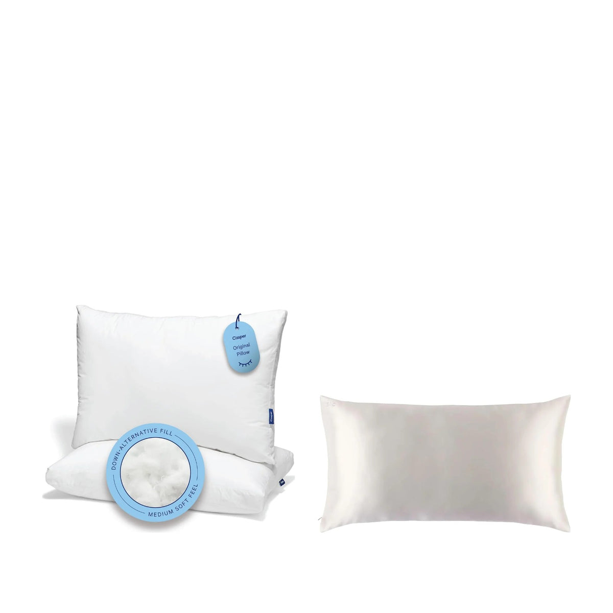 Luxury Sleep Set | Casper King Pillows + Slip King Silk Pillowcase