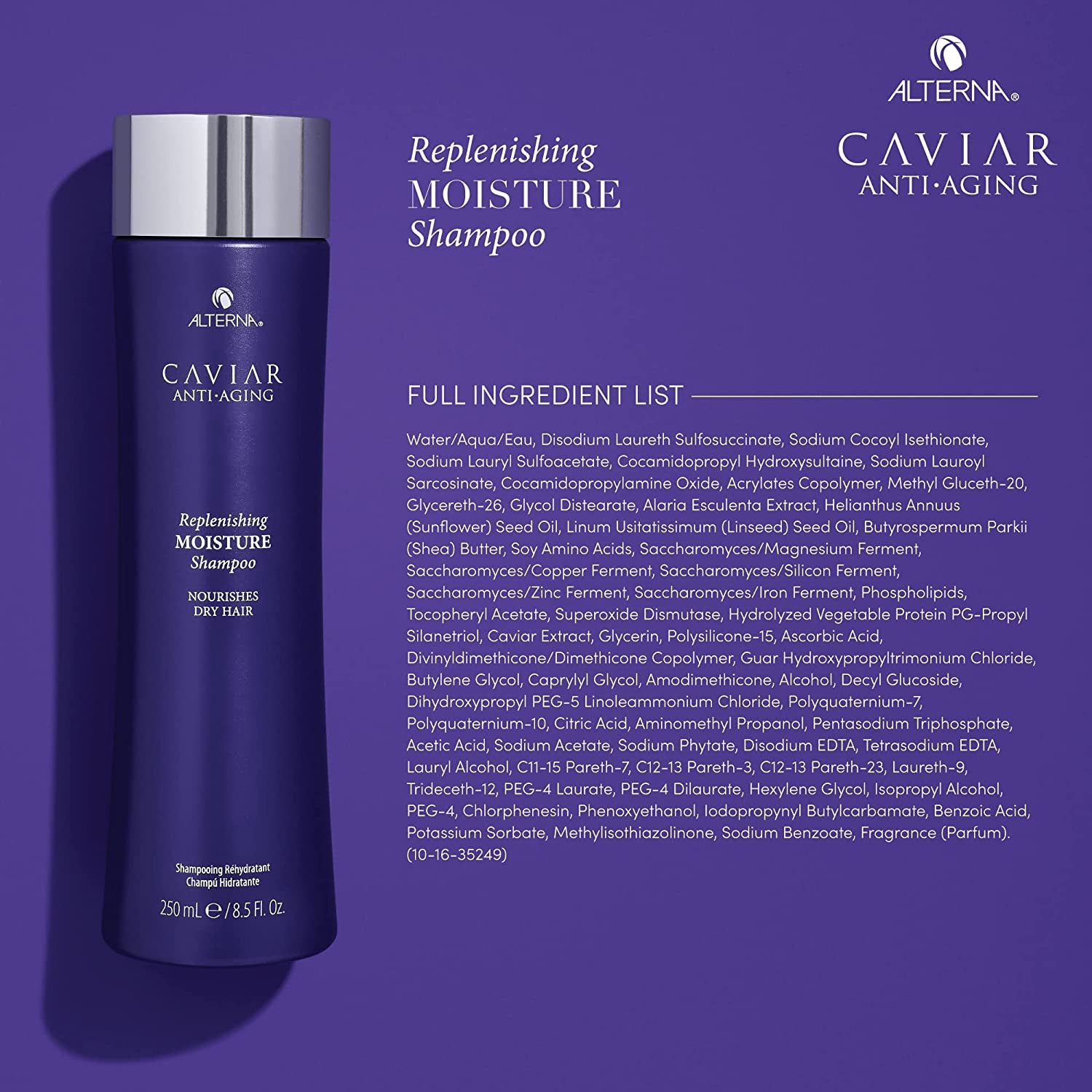 Alterna Caviar Anti-Aging Replenishing Moisture Shampoo | for Dry, Brittle Hair | Protects, Restores & Hydrates | Sulfate Free