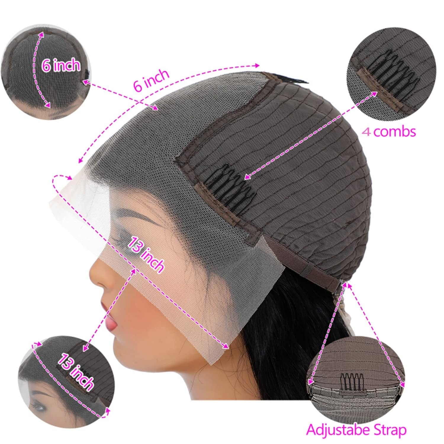 13X6 HD Body Wave Lace Front Wigs Human Hair Wigs for Black Women 160% Density Glueless Brazilian Virgin Transparent Lace Frontal Wigs Human Hair Pre Plucked with Baby Hair Natural Color 20 Inch